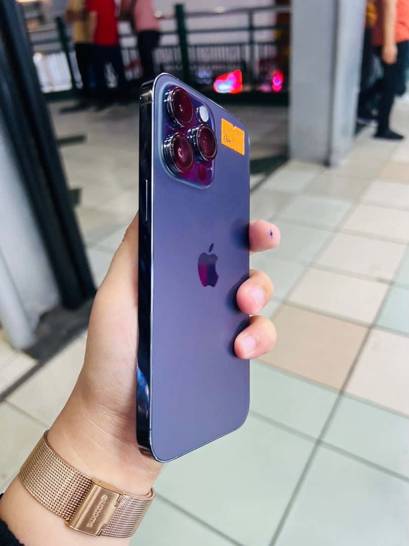 iPhone 14 Pro, purple, triple camera lenses, SD Phone Wallpaper