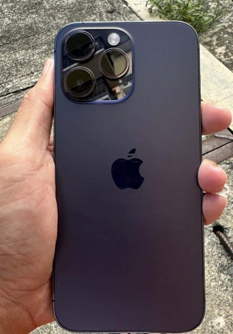 iPhone 14 Pro Max, dark purple, triple camera lenses, SD Phone Wallpaper
