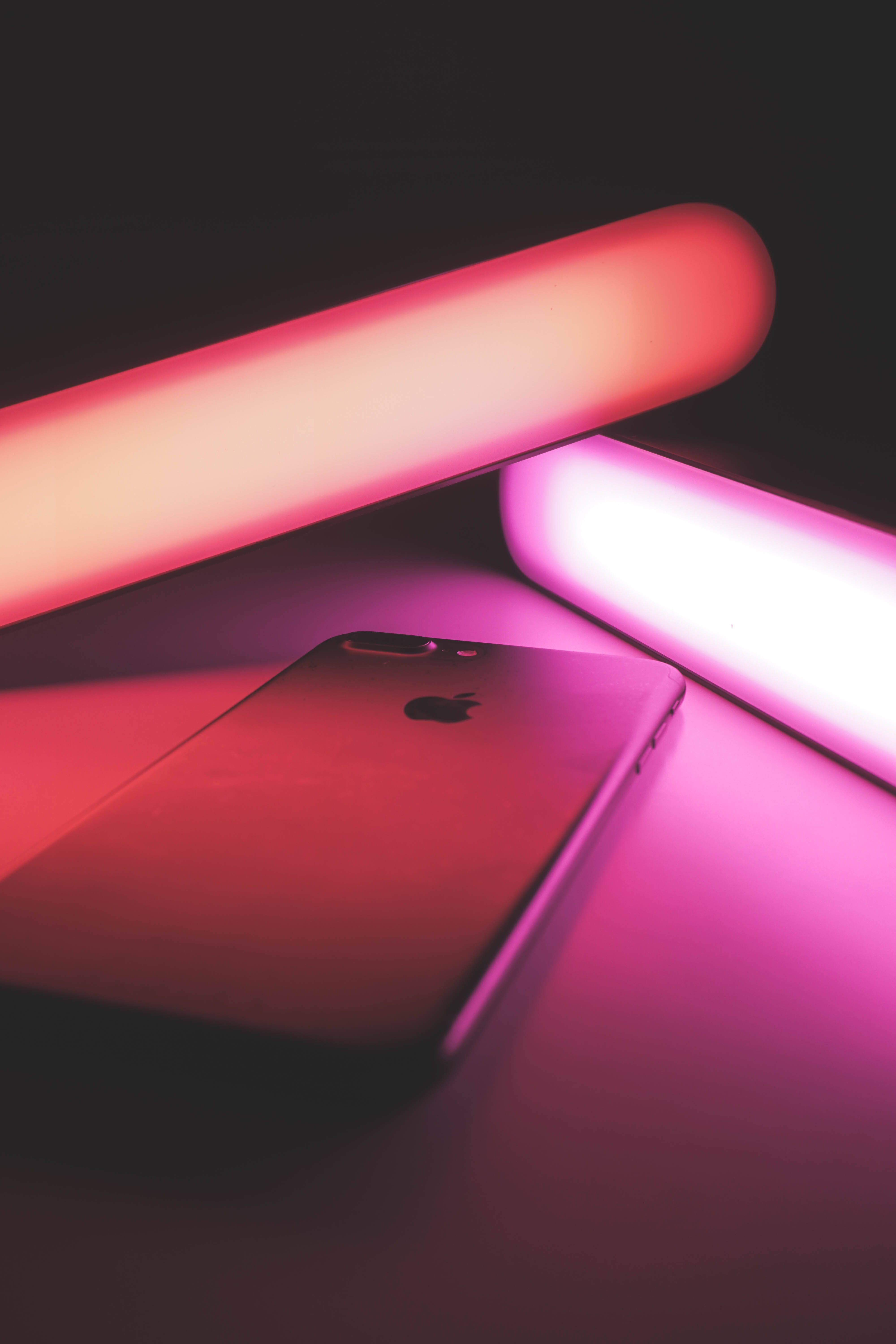 fluorescent purple, iPhone, neon tubes, 5K Phone Wallpaper