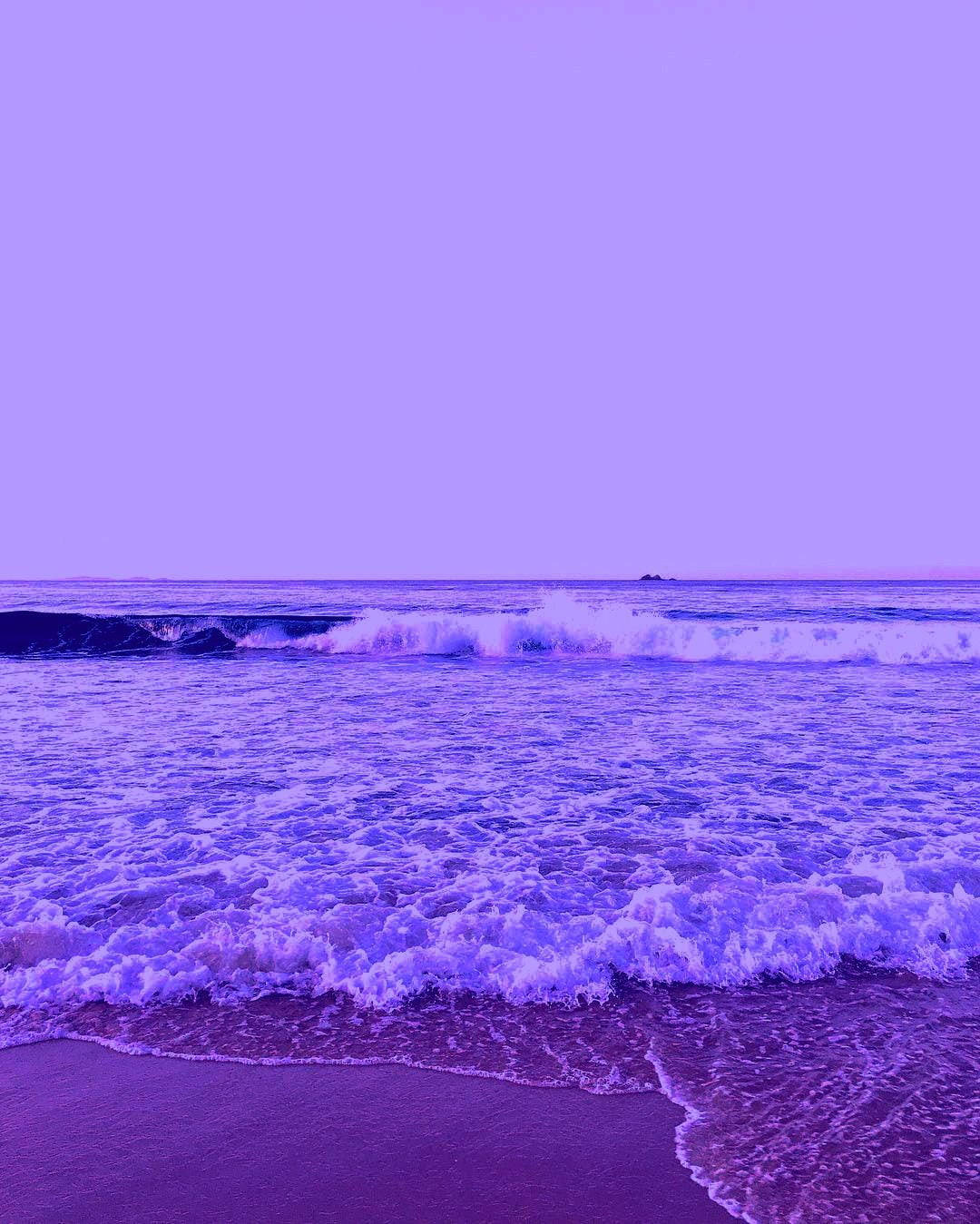 iPhone 7, Beach Purple, purple-hued ocean waves, HD Phone Wallpaper