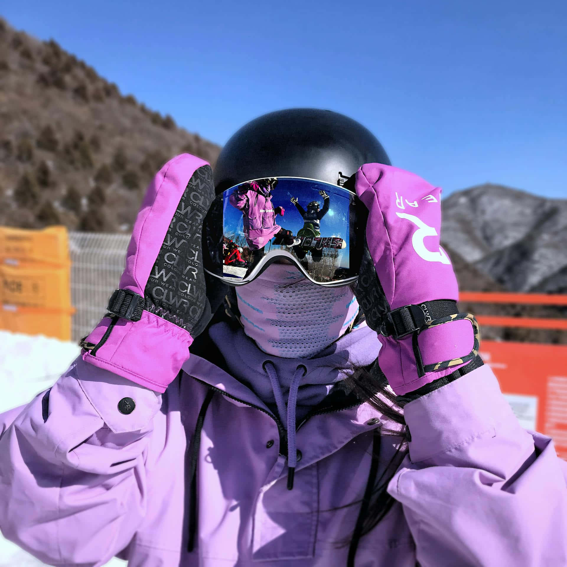purple jacket, snowboarder, vibrant purple gear, Full HD Desktop Wallpaper