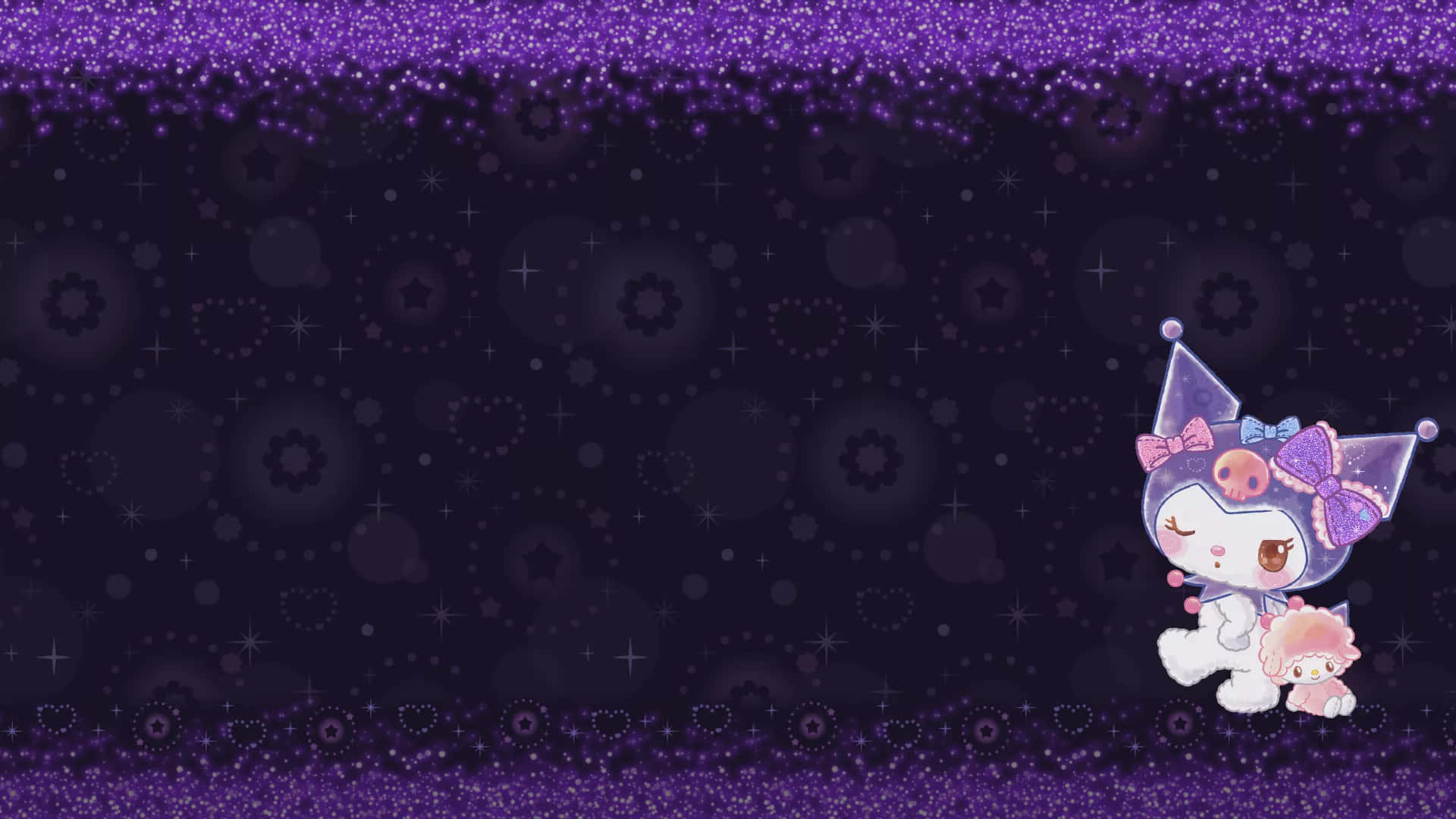Purple Kuromi, purple hat, purple bow, Full HD Desktop Wallpaper