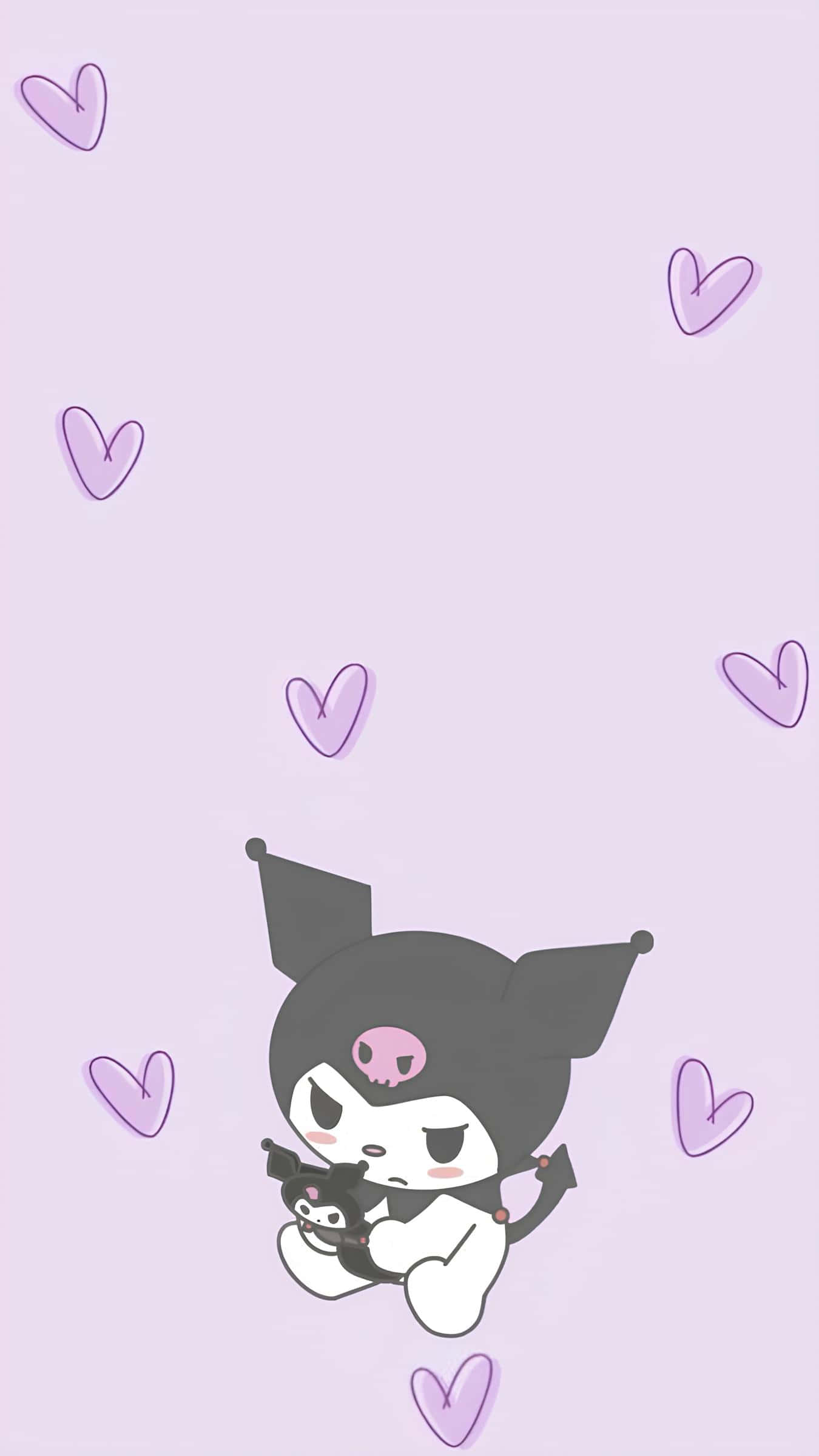 Purple Kuromi, skull face, bat ears, Full HD Phone Wallpaper