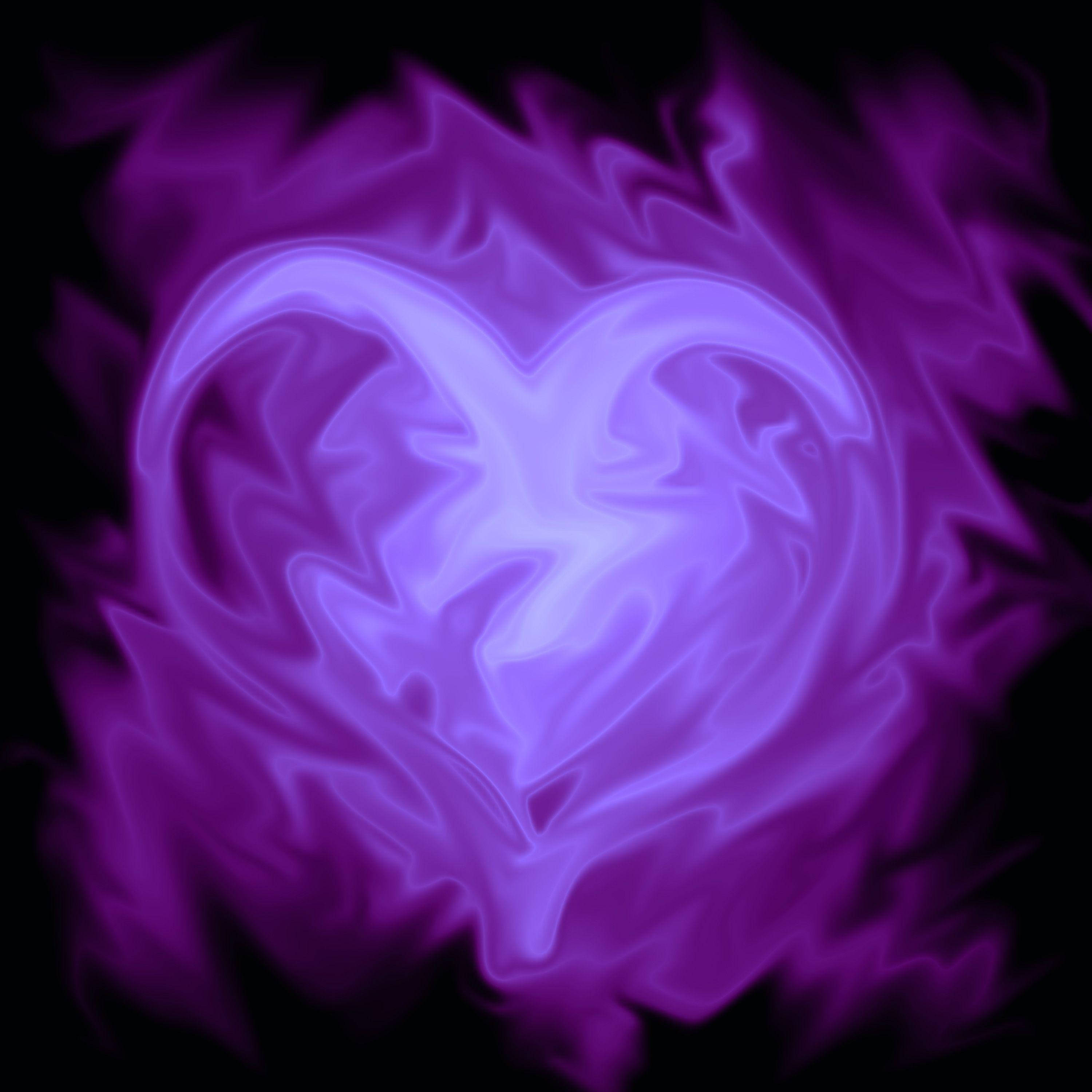 Purple Heart, swirling purple and blue energy, black void, 2K Desktop Wallpaper