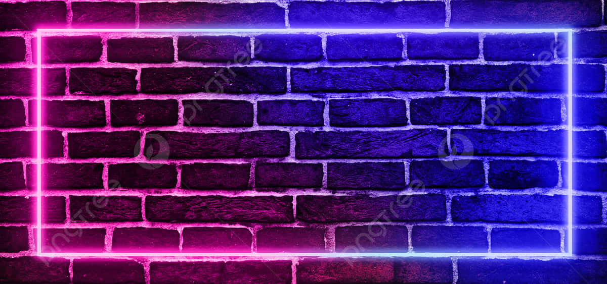 purple neon aesthetic computer, vibrant pink and blue neon lights, glowing rectangular frame, SD Desktop Wallpaper