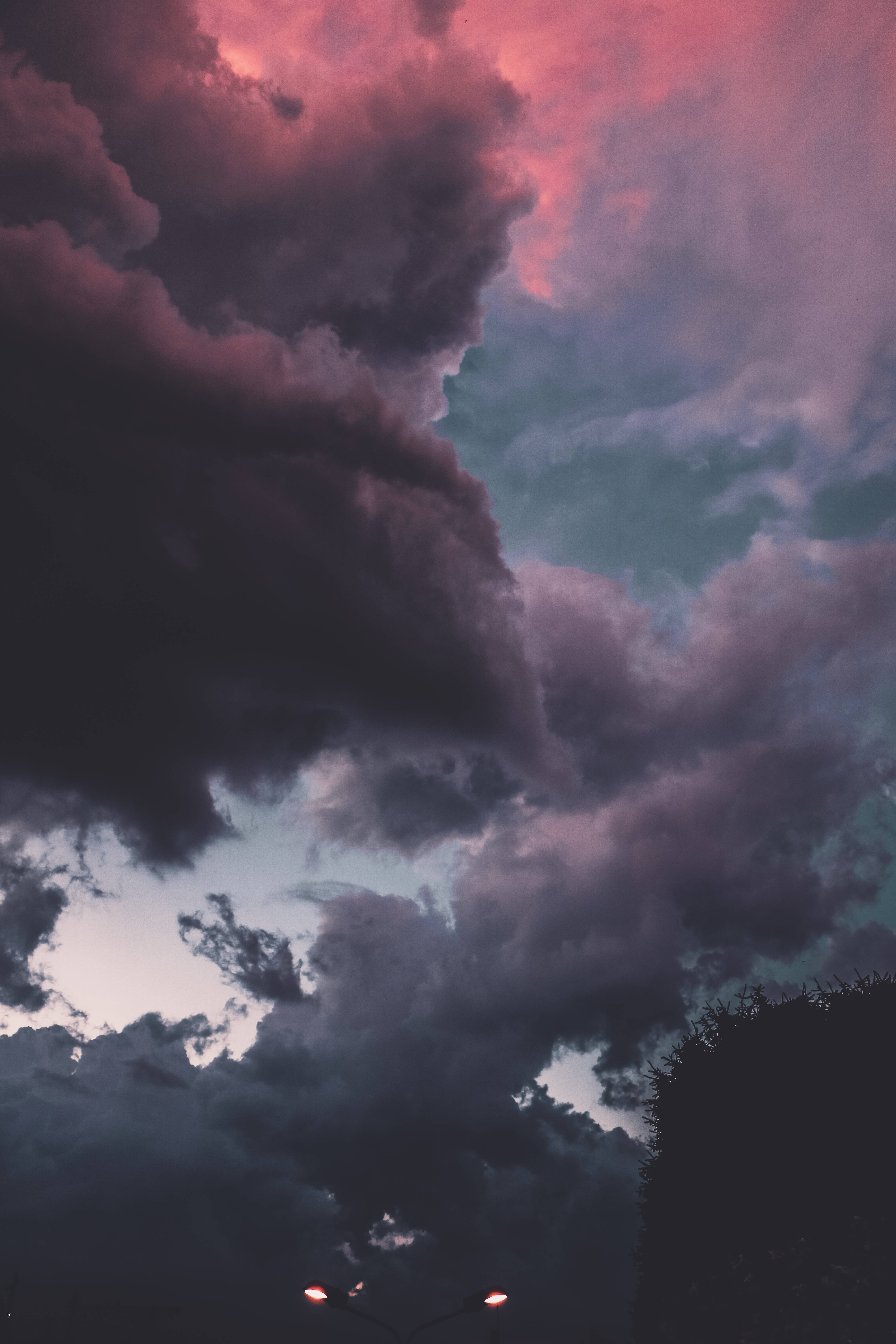 Soft Purple Night Sky, bruised purple, pink clouds, 5K Phone Wallpaper