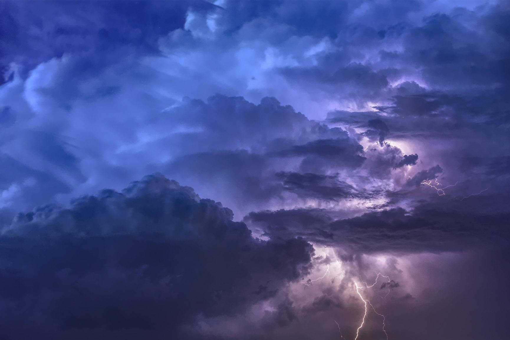 Purple Night Sky, vivid purple, blue clouds, HD Desktop Wallpaper