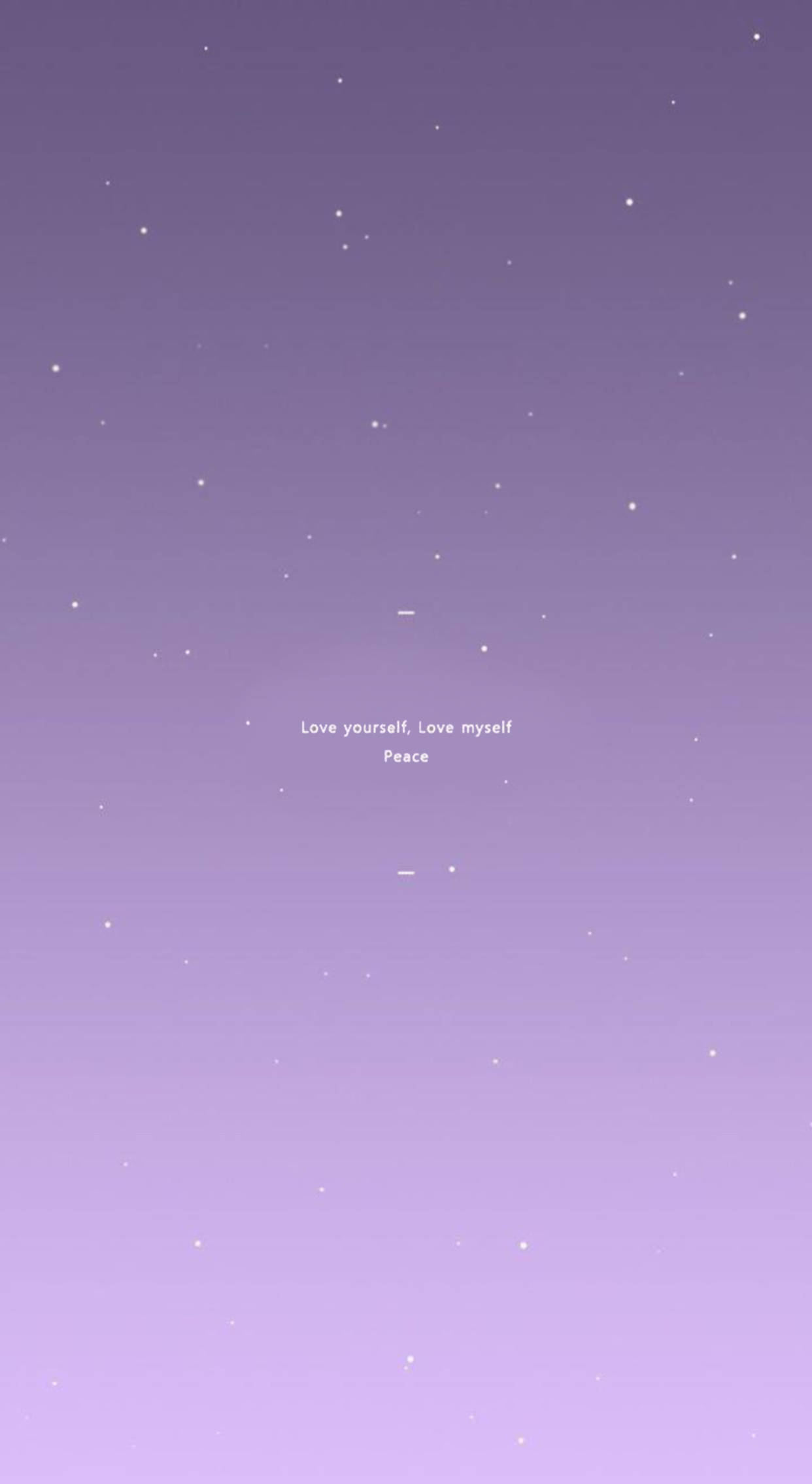 Purple Pastel Aesthetic Love Peace, lavender gradient sky, soft stars, Full HD Phone Wallpaper