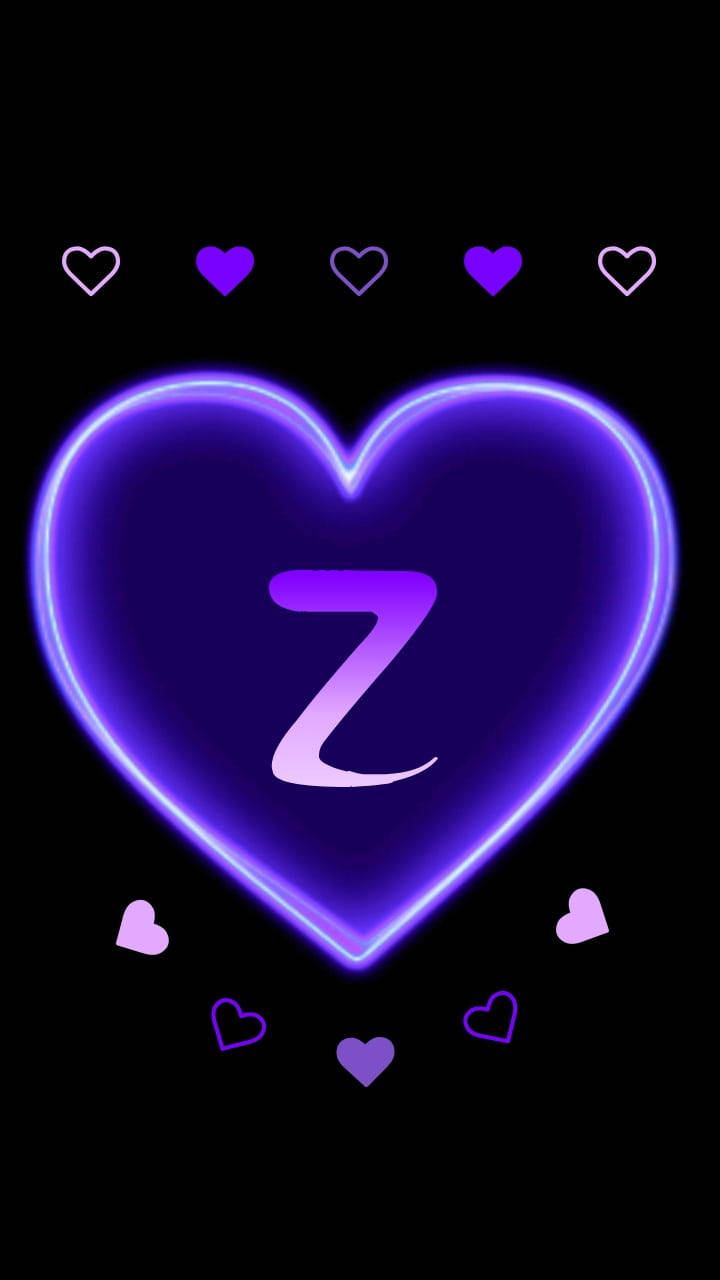 neon heart, stylized Z, black background, HD Phone Wallpaper