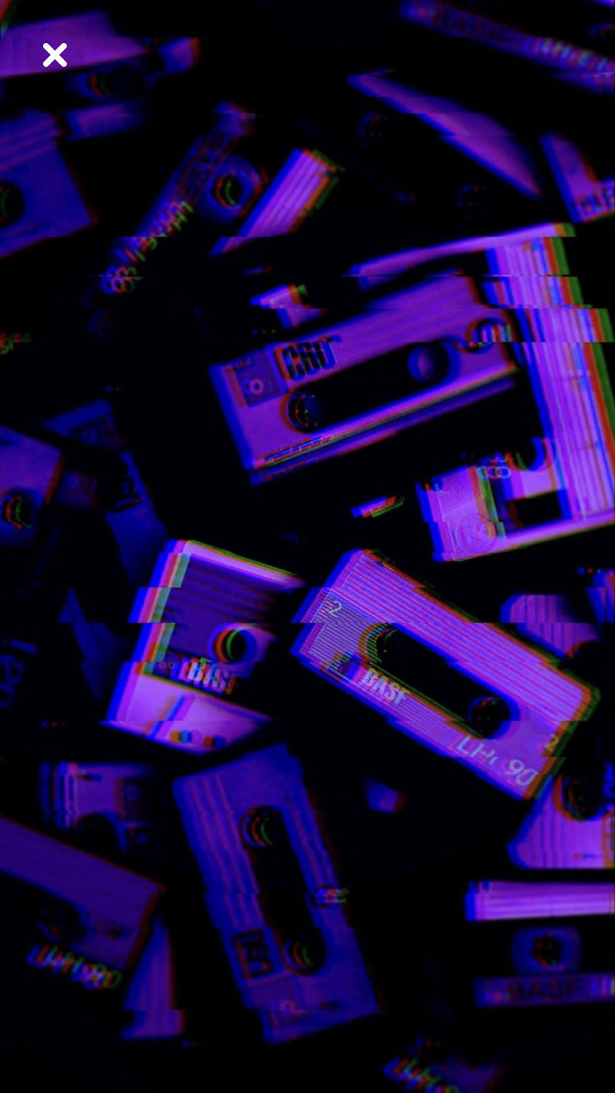 purple tapes, x, glitchy, Full HD Phone Wallpaper