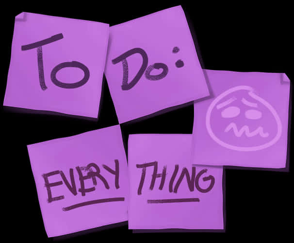 purple sticky notes, handwritten text, sad face, SD Desktop Wallpaper