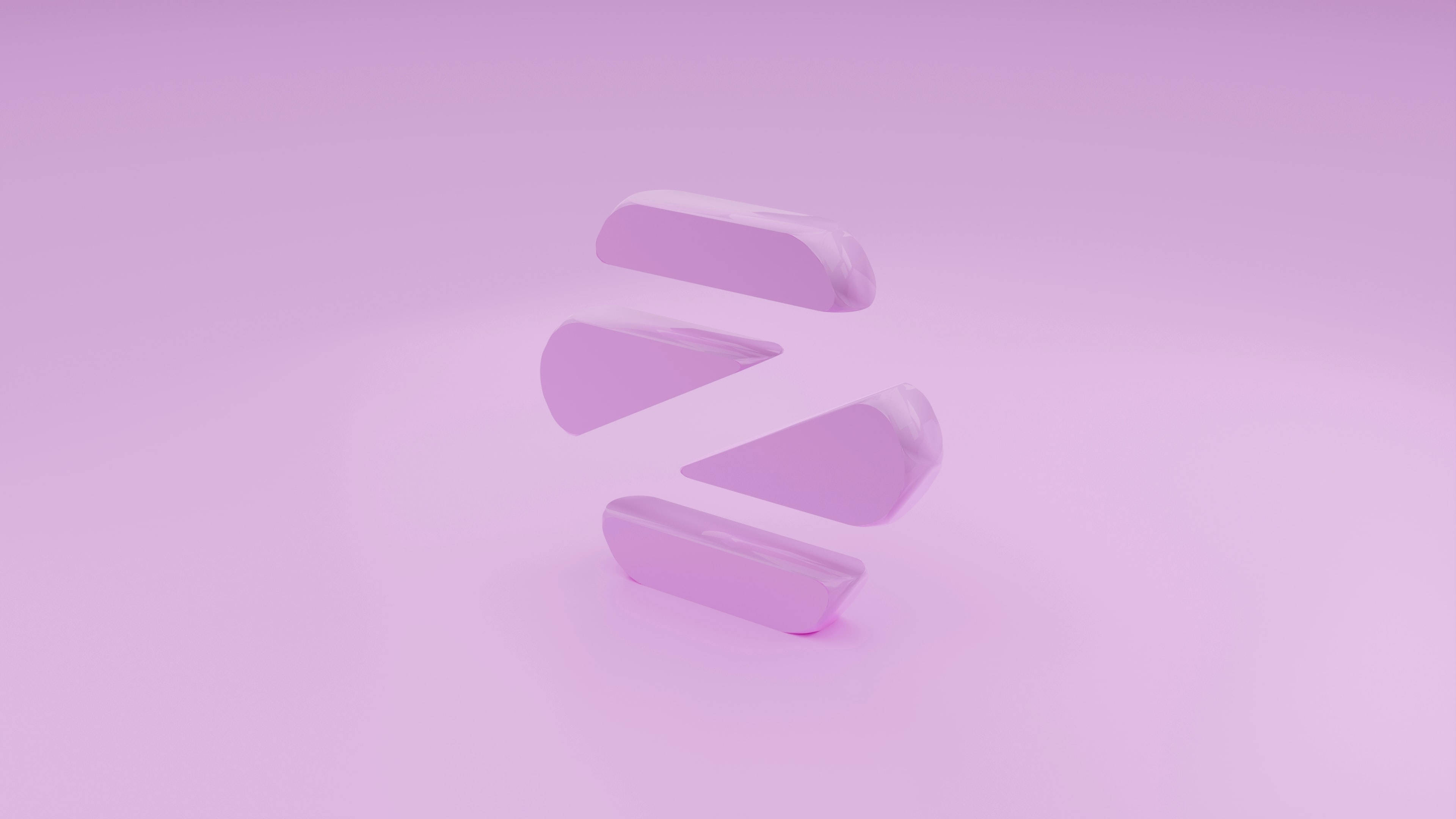 Purple Pastel Aesthetic, 3D cut-outs, translucent lavender geometric shapes, 4K Desktop Wallpaper