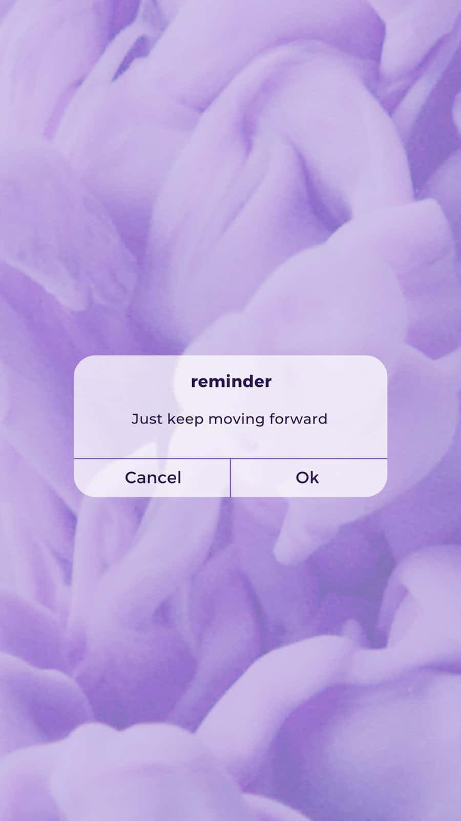 purple background, floating reminder dialog box, Just keep moving forward, HD Phone Wallpaper