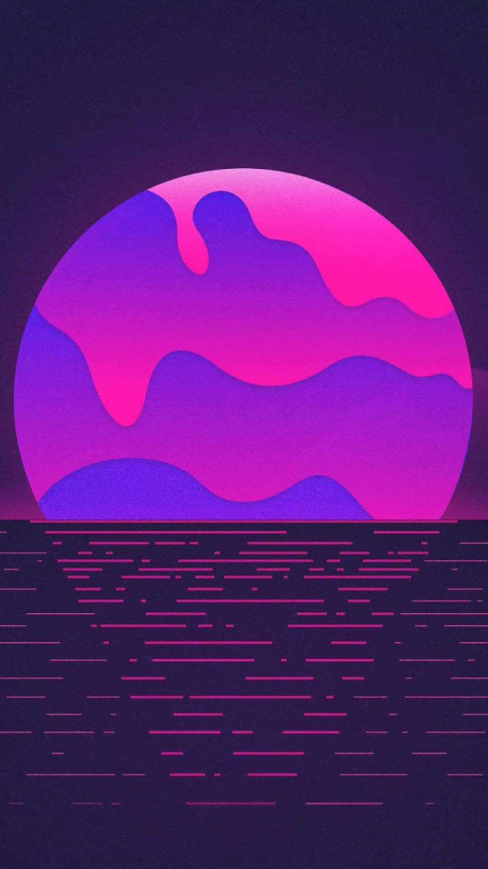 purple phone, glitchy horizon, abstract wave patterns, HD Phone Wallpaper