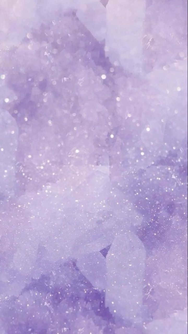 Purple Phone, lavender crystal cluster, sparkling glitter particles, HD Phone Wallpaper