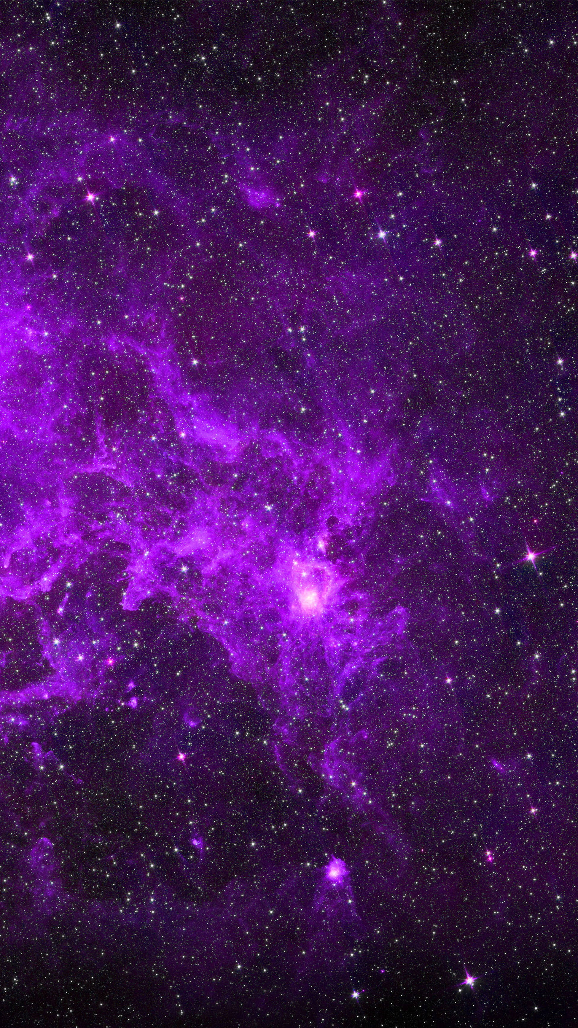 Purple Space 4K Phone, vibrant purple nebula, glowing stars, 2K Phone Wallpaper