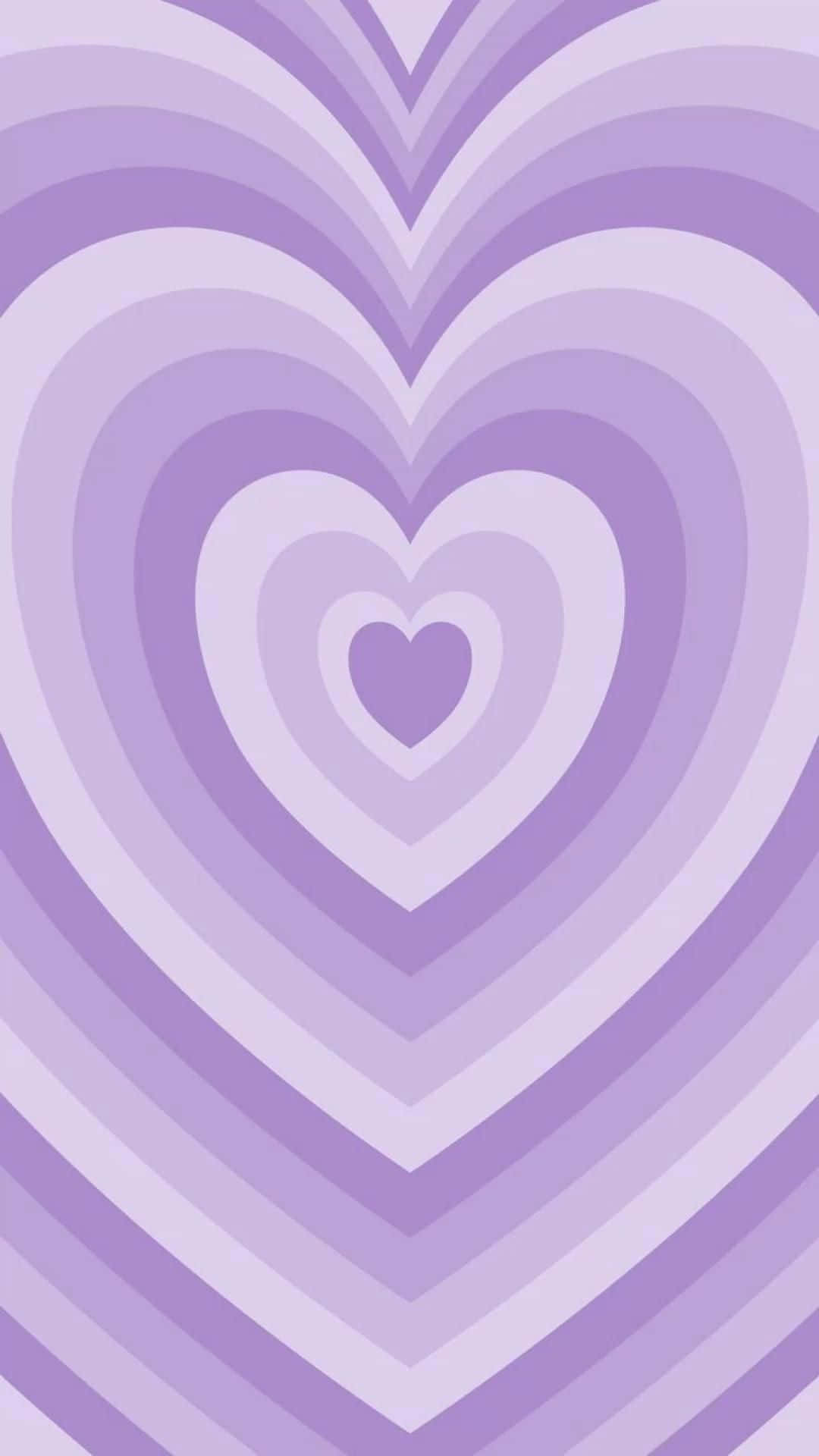 purple heart pattern, concentric hearts, soft lavender tones, Full HD Phone Wallpaper