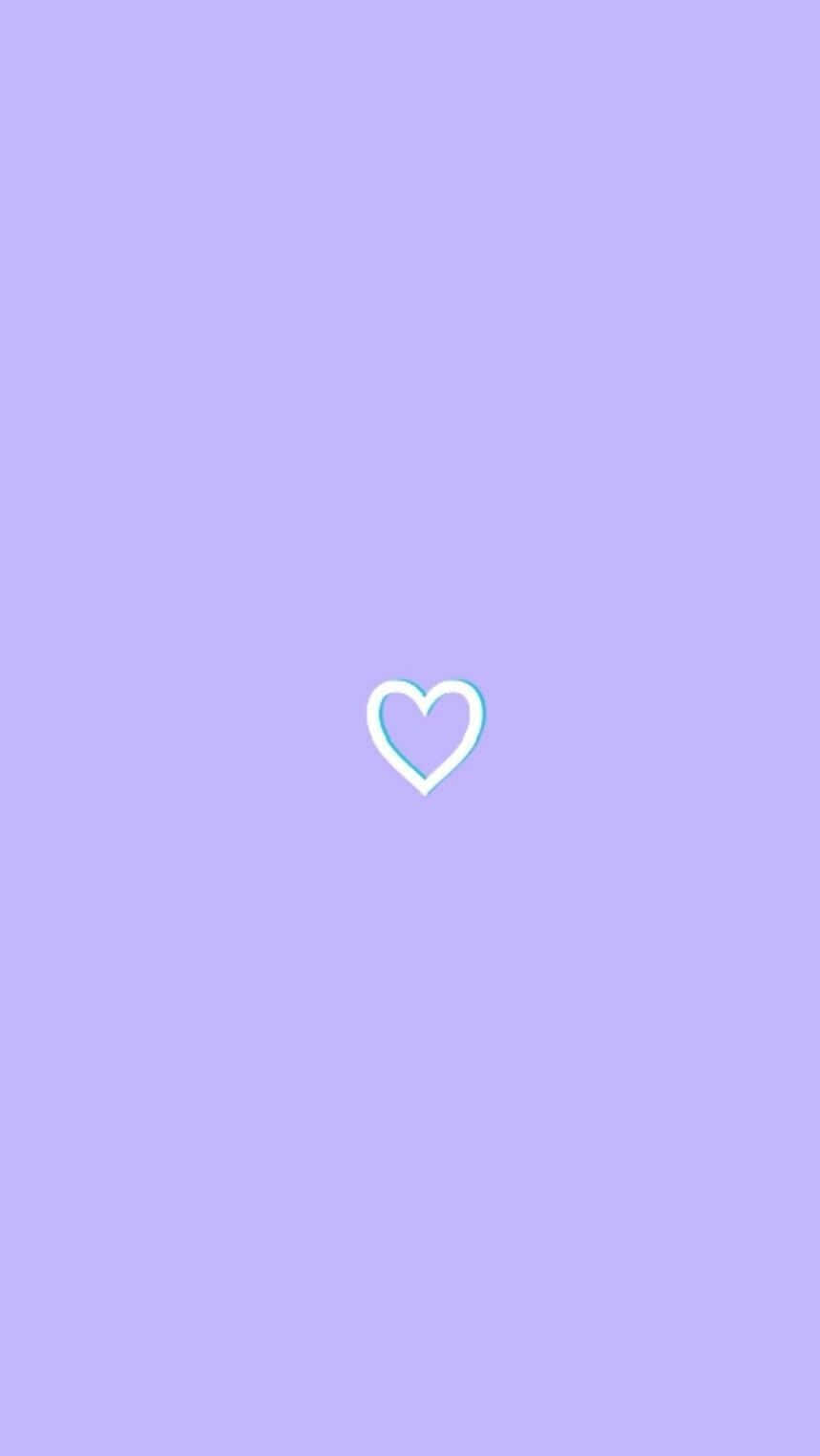 Purple Heart, lavender background, minimalist heart outline, HD Phone Wallpaper