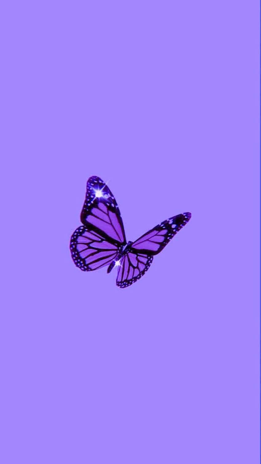 Starry Purple Butterflyon, lavender background, glowing purple butterfly, HD Phone Wallpaper