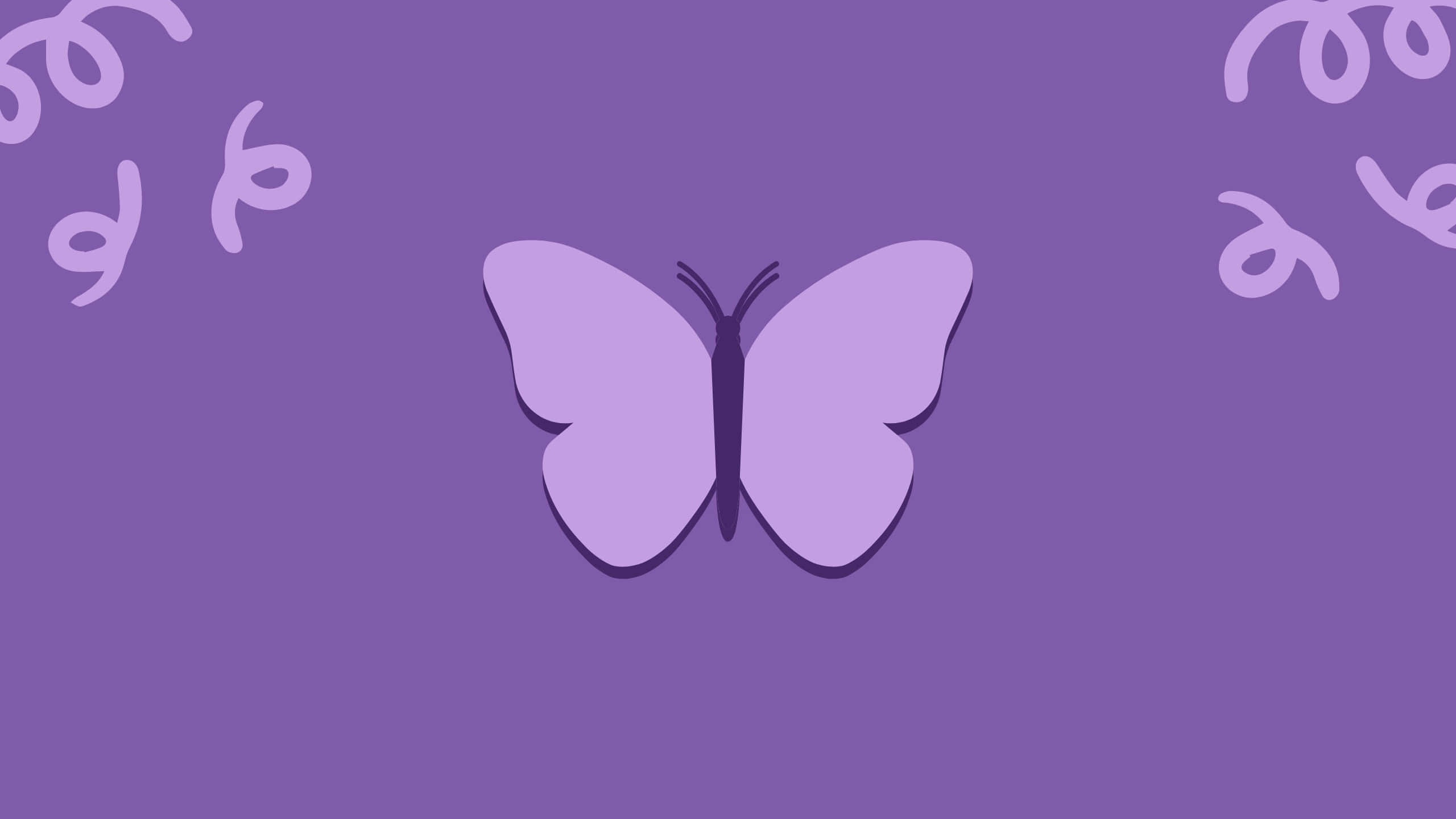 purple butterfly, lavender background, abstract swirls, 2K Desktop Wallpaper