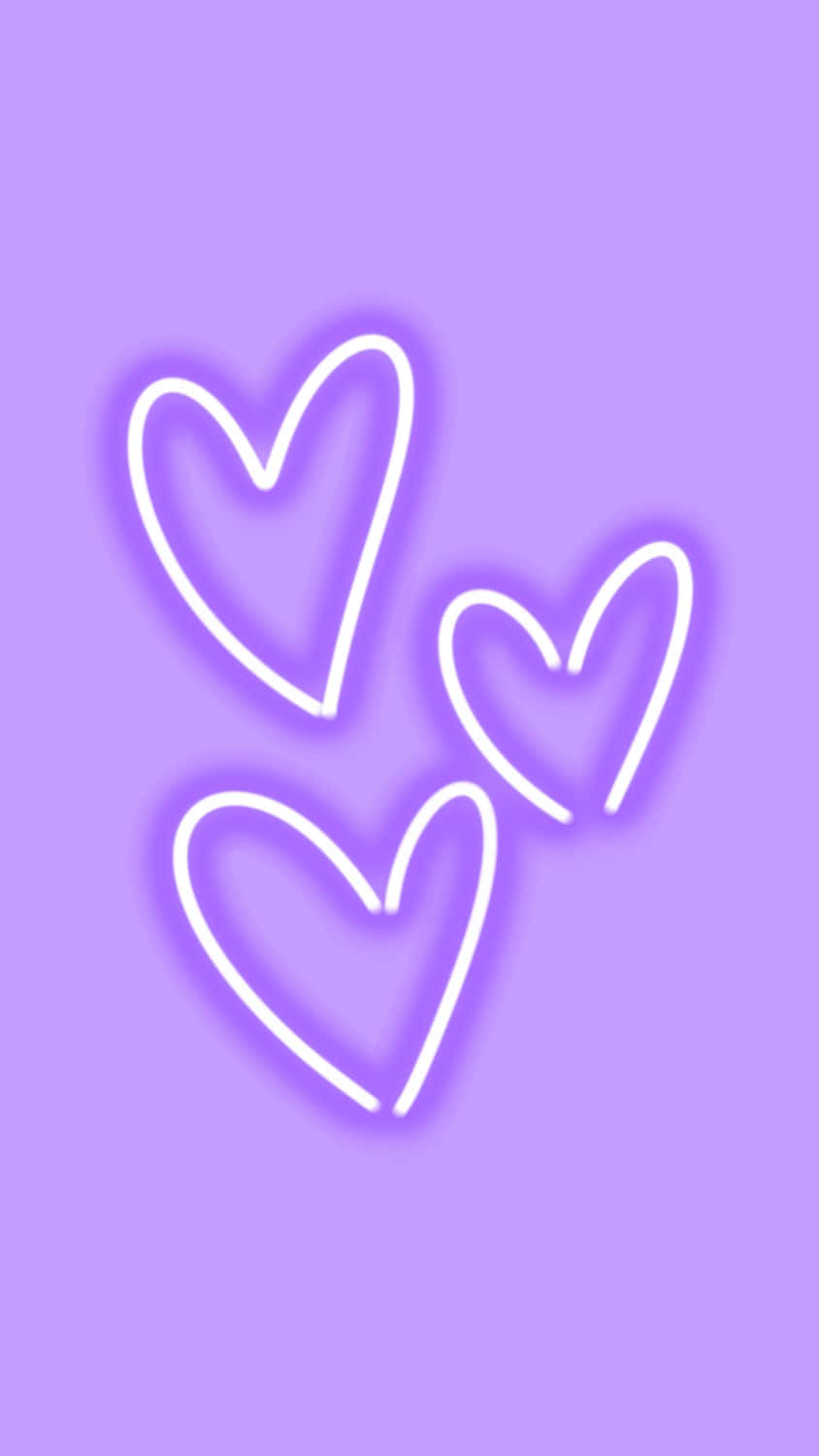 neon hearts, glowing white neon hearts, soft lavender background, HD Phone Wallpaper