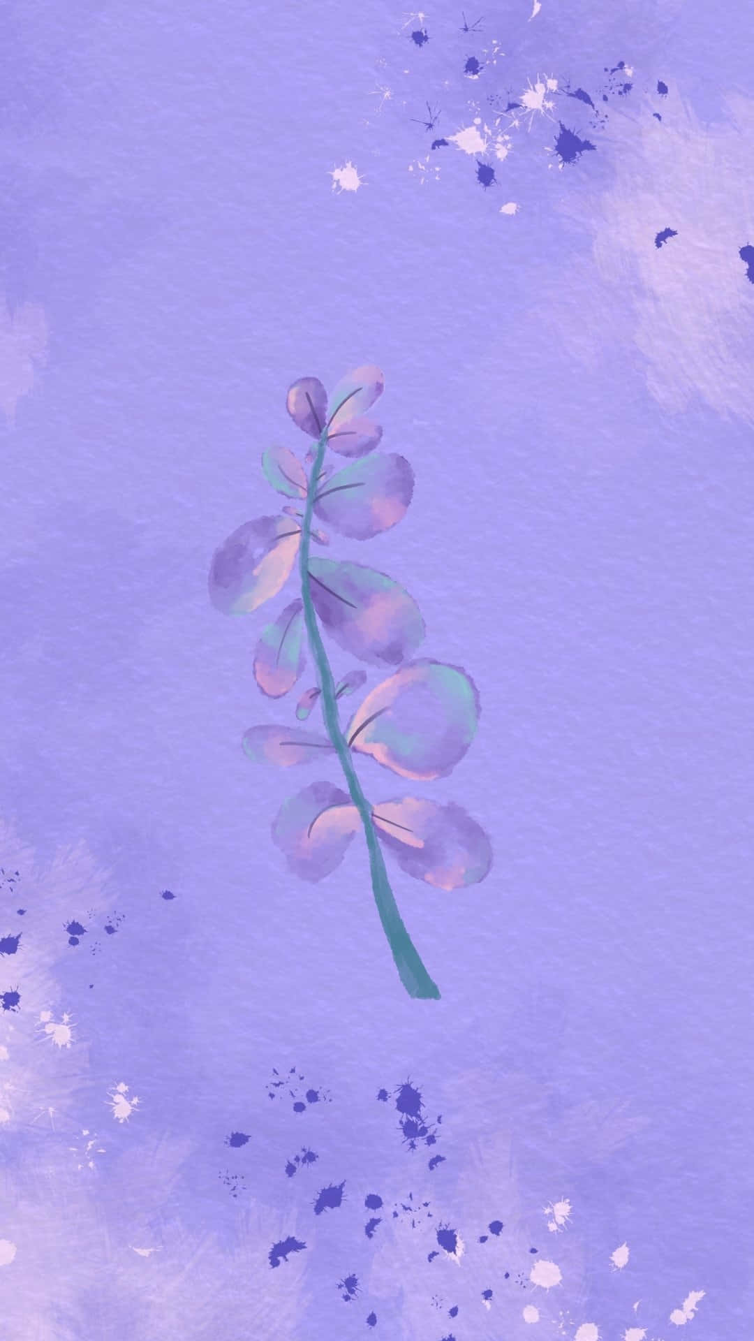 purple floral watercolor background, soft purple, green hues, Full HD Phone Wallpaper