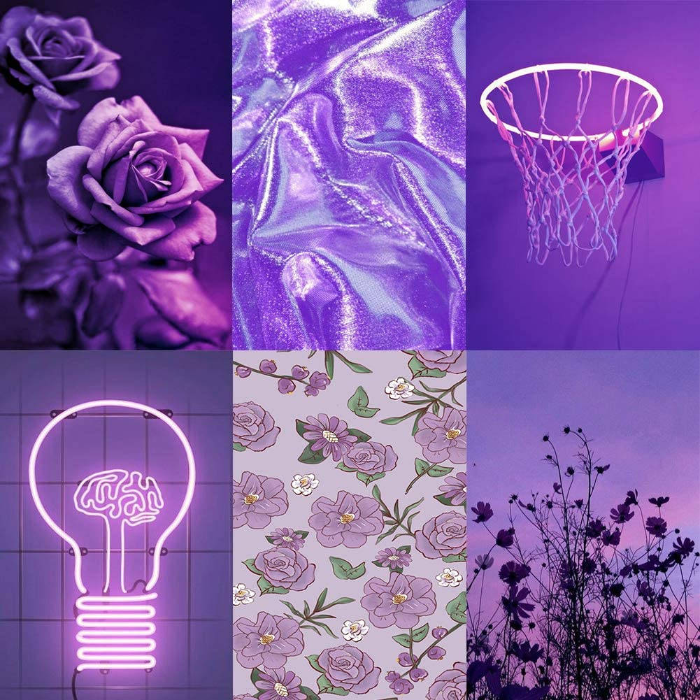 Purple Rose, neon lights, fabric, SD Desktop Wallpaper
