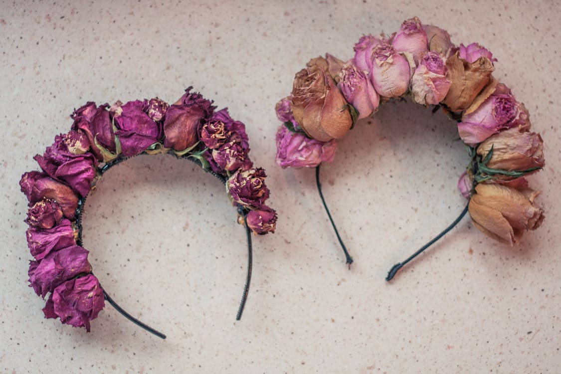 dried purple roses headbands, purple, pink hues, SD Desktop Wallpaper