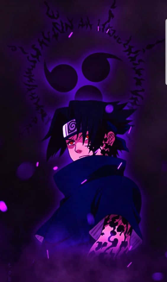 Purple Sasuke, red eyes, black hair, SD Phone Wallpaper