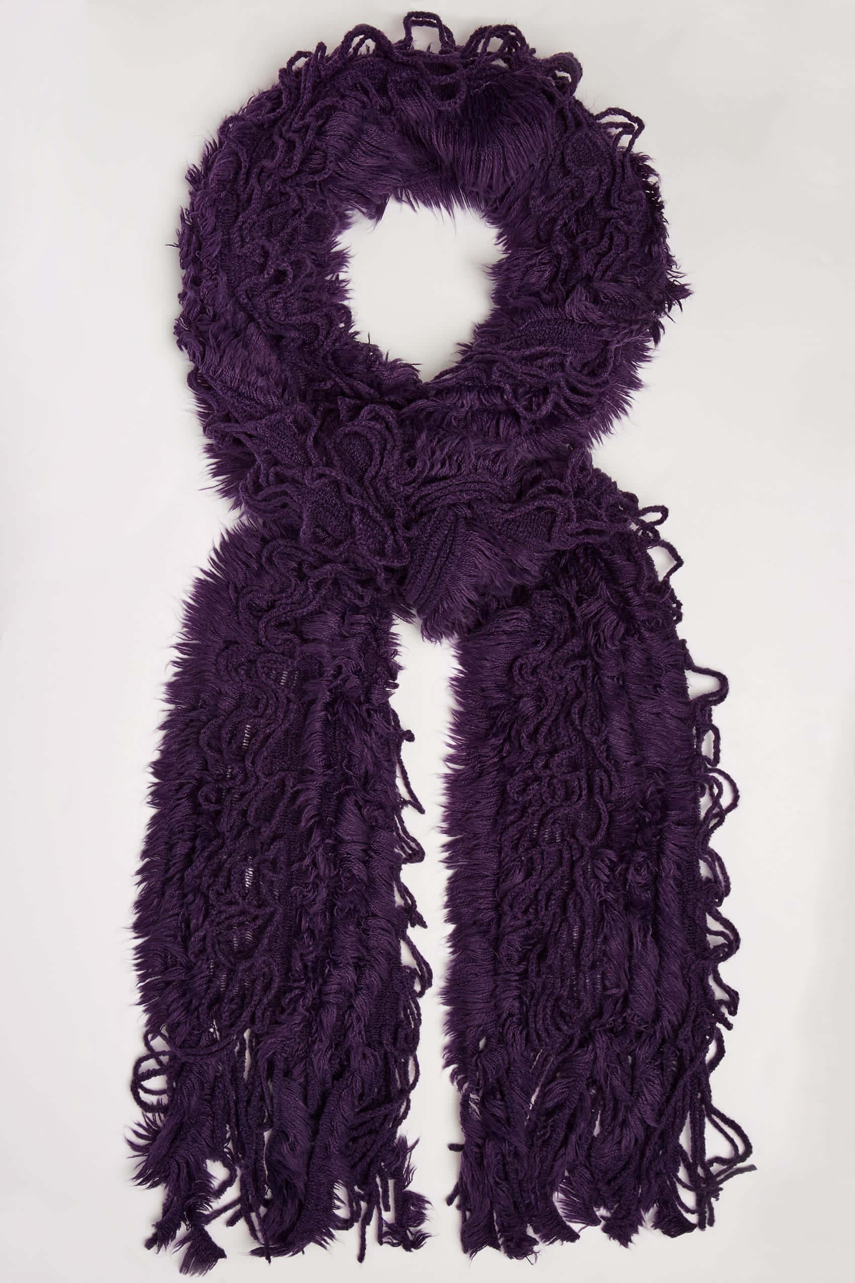 Purple Scarf, fringed scarf, textured knit loops, Full HD Phone Wallpaper