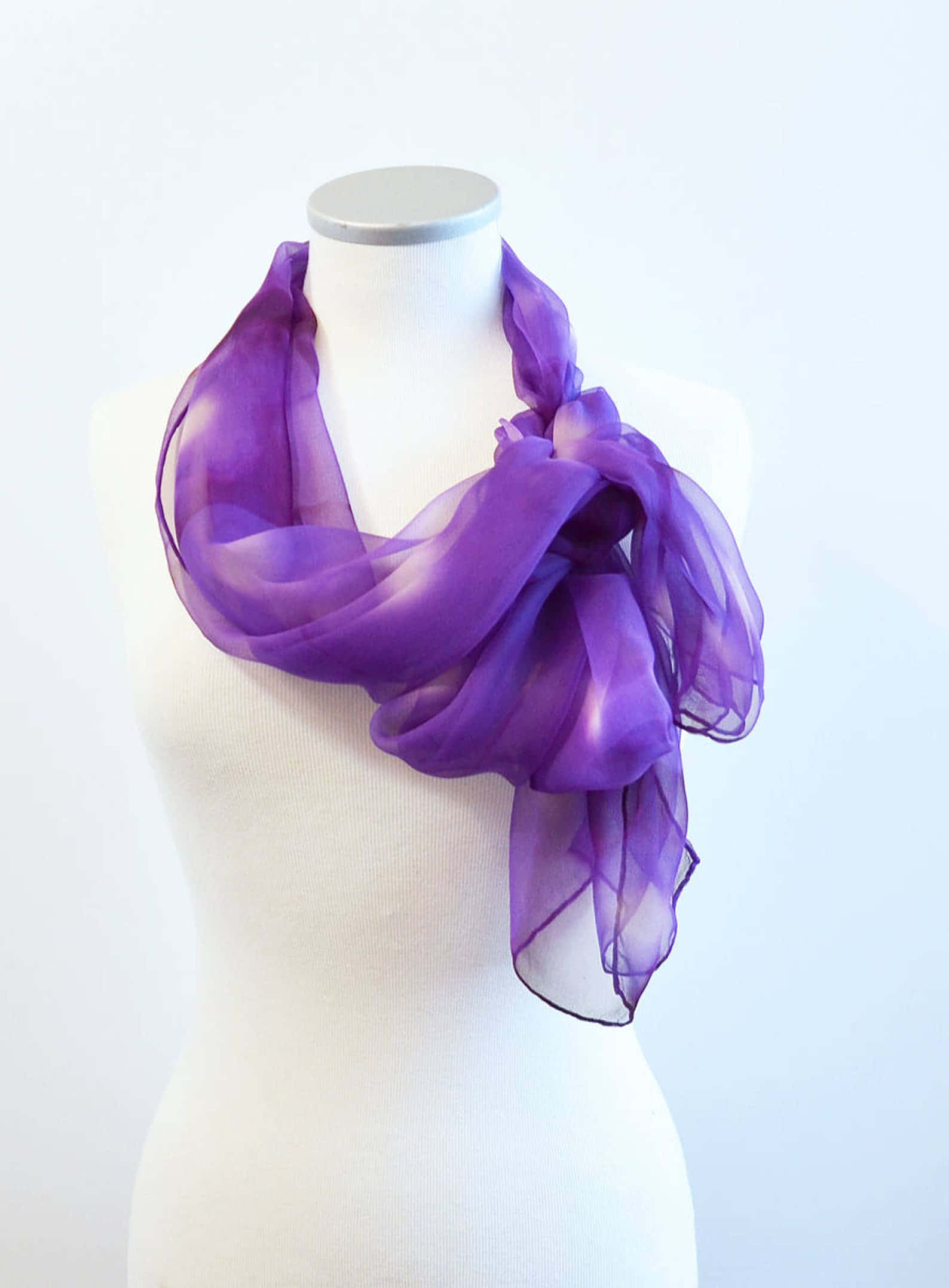 purple scarf, chiffon, white mannequin, Full HD Phone Wallpaper