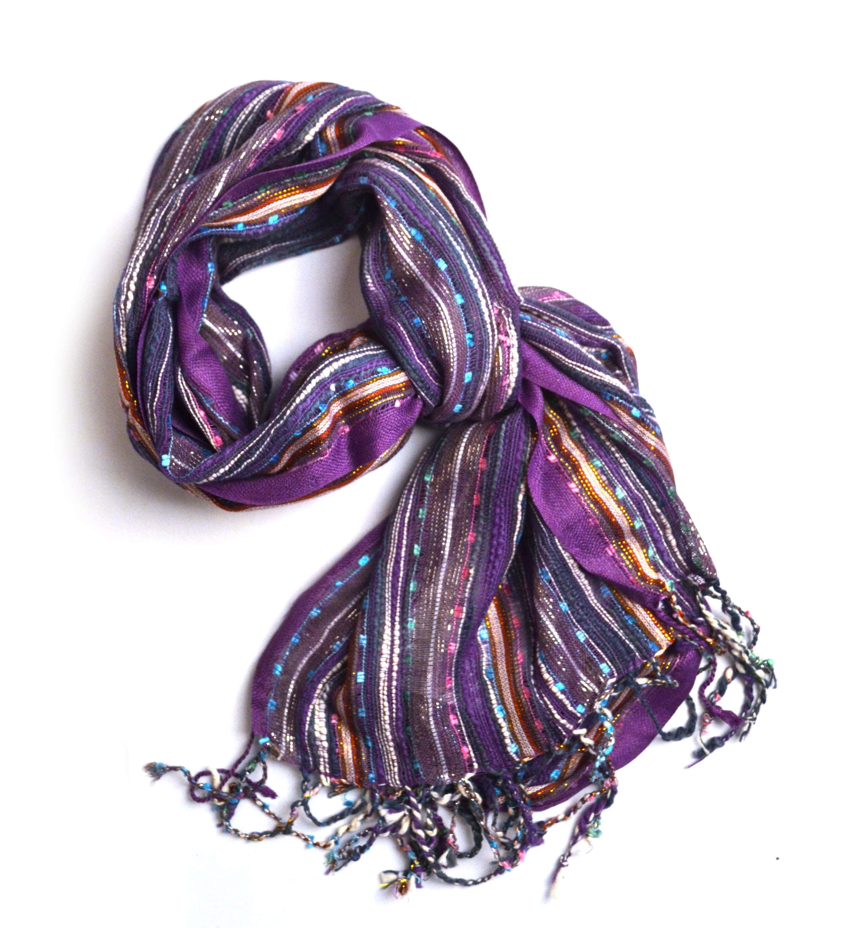 Purple Scarf, vibrant purple, metallic stripes, 2K Phone Wallpaper