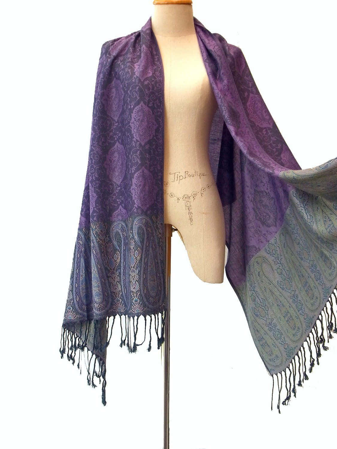 purple scarf, paisley scarf, fringe, HD Phone Wallpaper