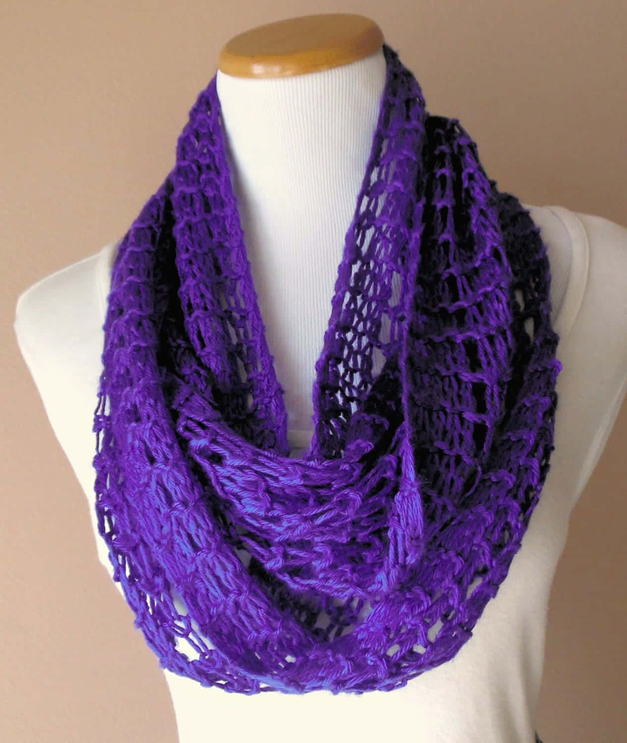 Purple Scarf, crocheted infinity scarf, vibrant purple, HD Phone Wallpaper