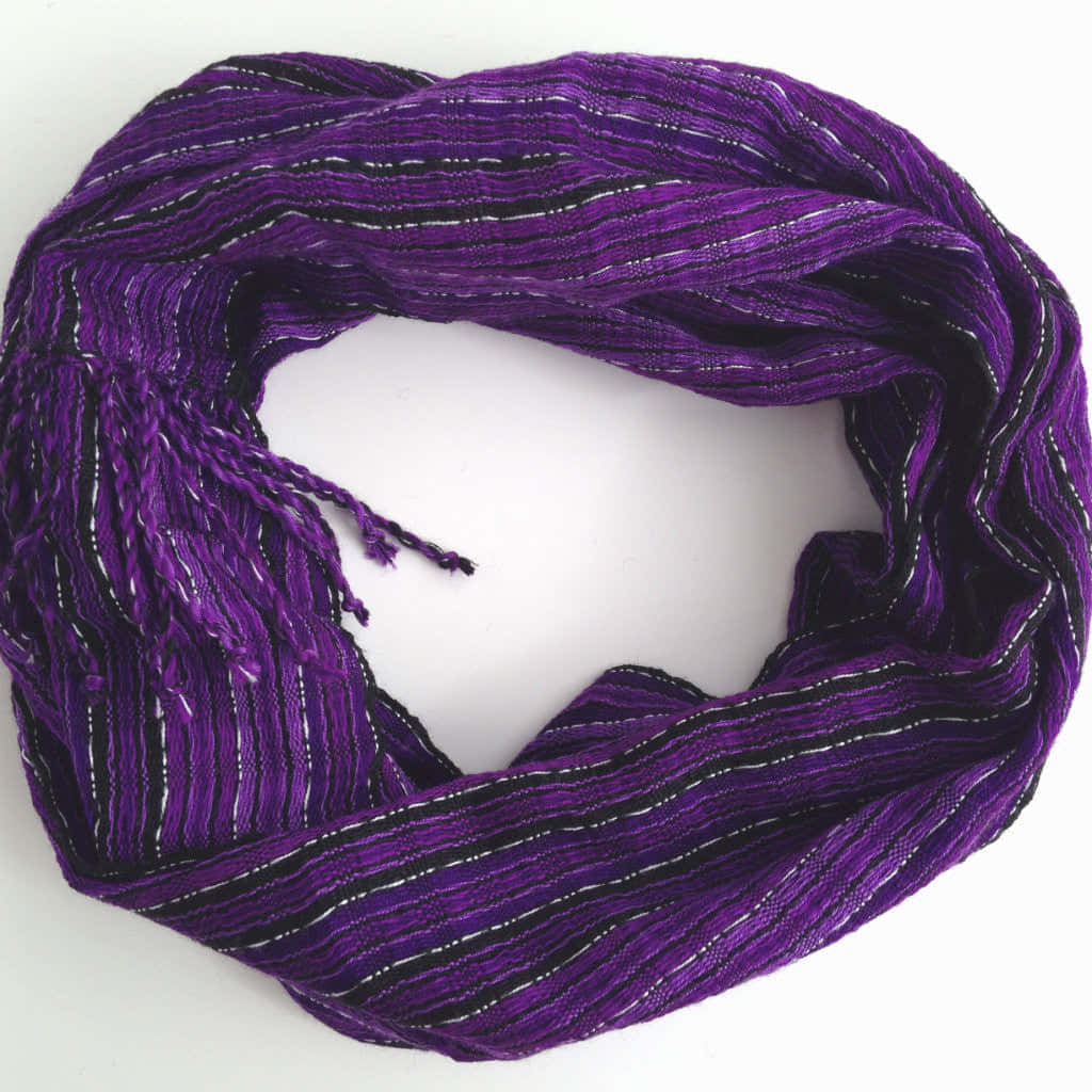Purple Scarf, vibrant purple, black and silver stripes, SD Desktop Wallpaper