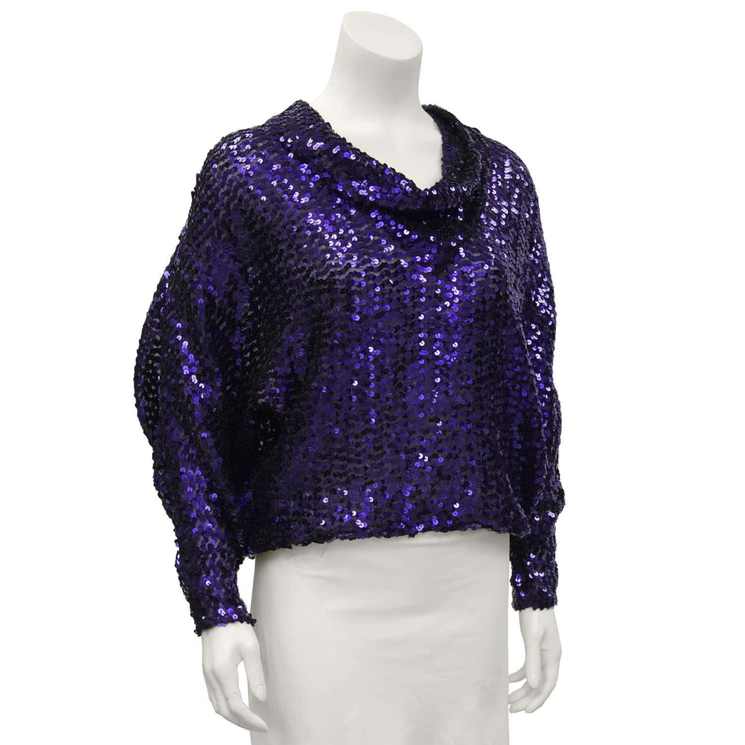purple sequins, cowl neck, white mannequin, HD Desktop Wallpaper