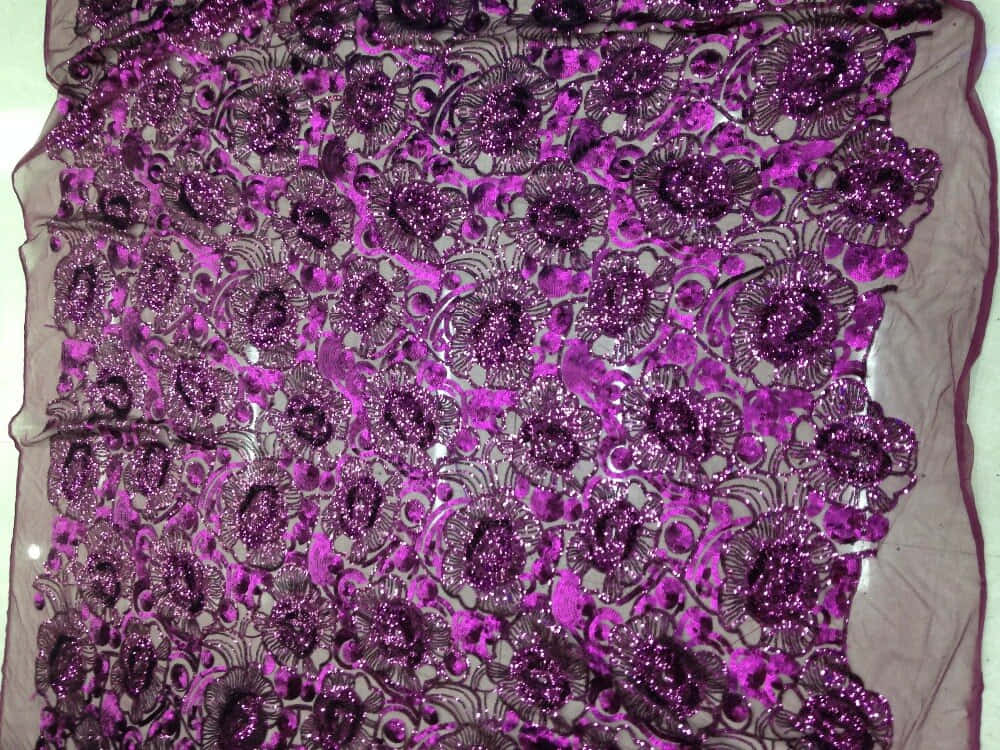Purple Sequins, shimmering purple lace fabric, intricate floral patterns, SD Desktop Wallpaper
