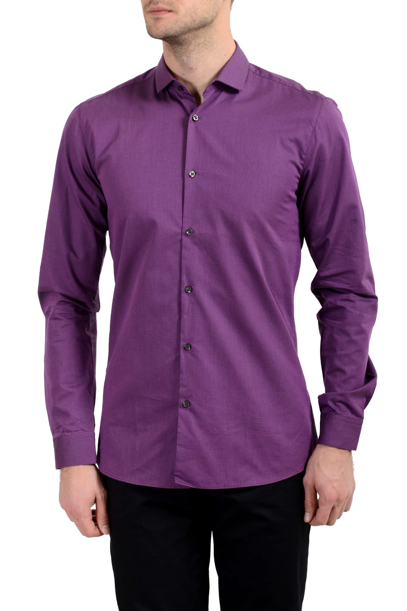 purple dress shirt, black buttons, white background, Full HD Phone Wallpaper