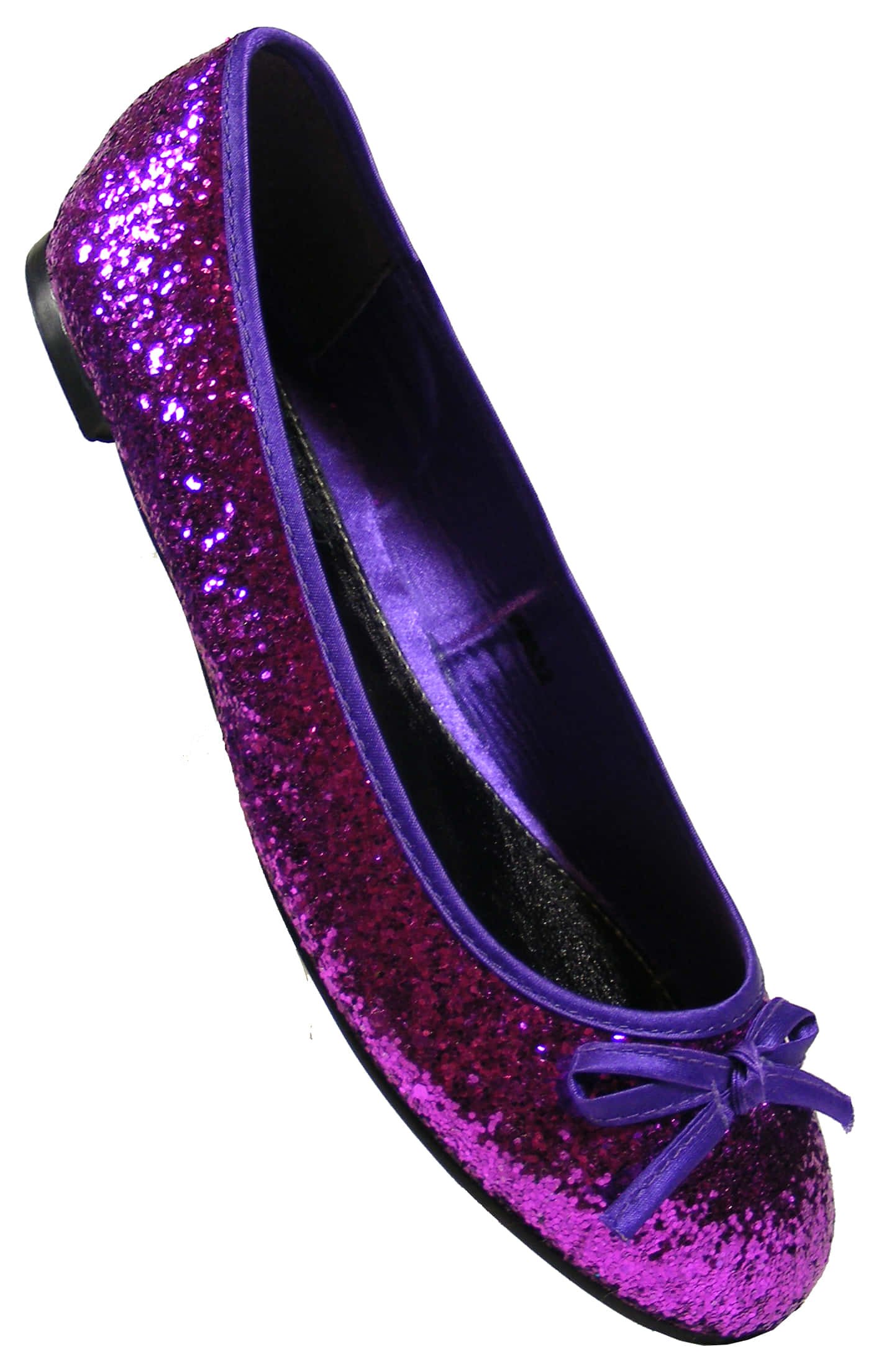 purple glitter ballet flat, matching bow on the toe, white background, Full HD Phone Wallpaper