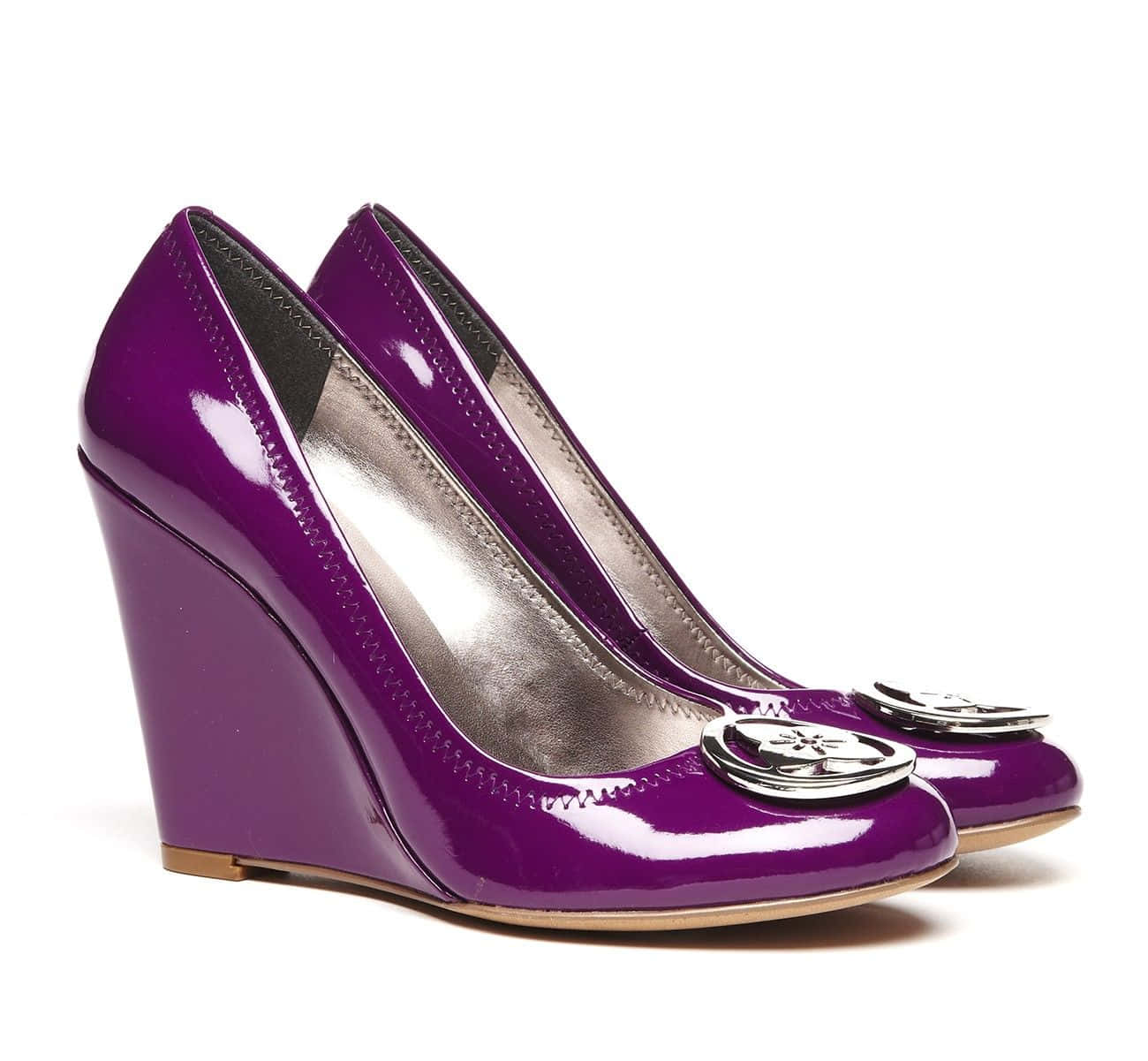purple shoes, shiny purple patent leather, wedge heels, HD Desktop Wallpaper