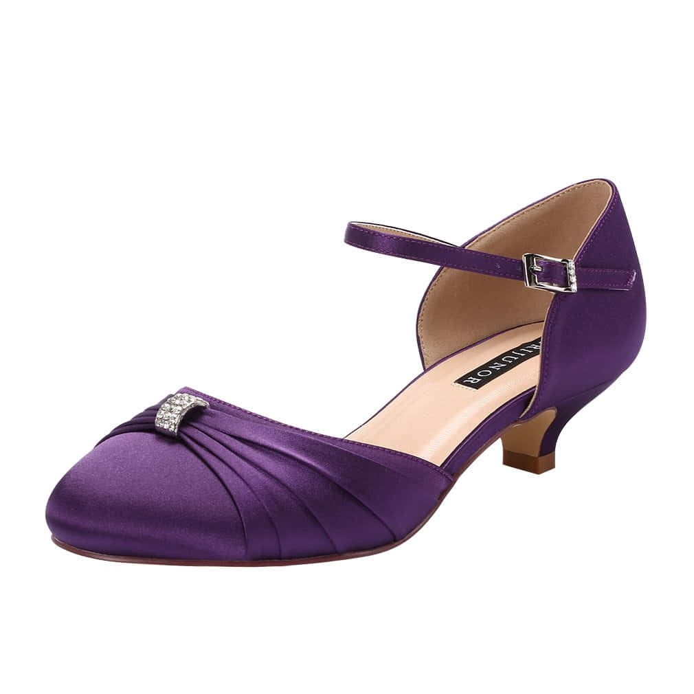 Purple Shoes, purple satin pump, jeweled bow, SD Desktop Wallpaper