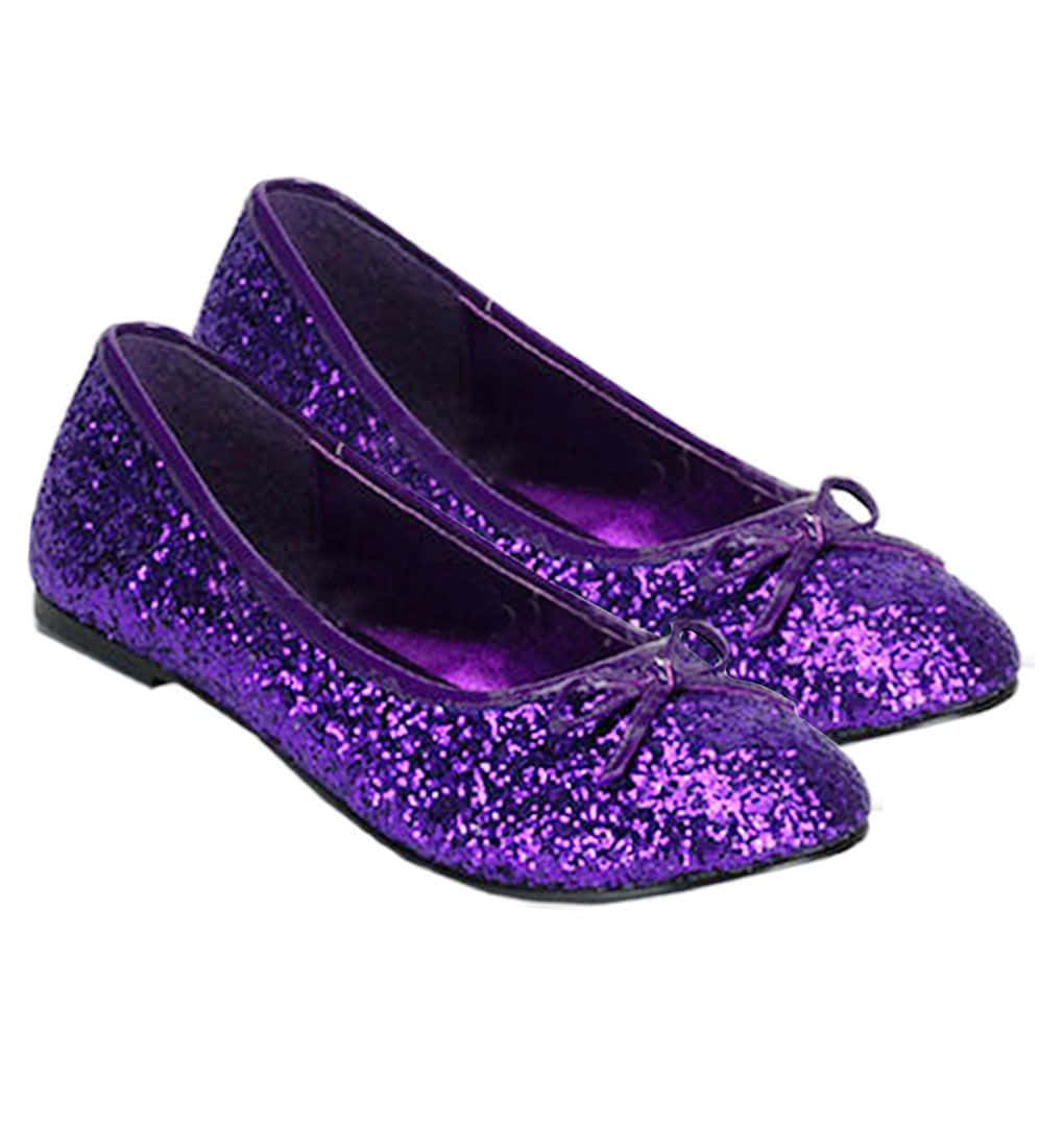 purple shoes, glitter flats, small bows, SD Phone Wallpaper