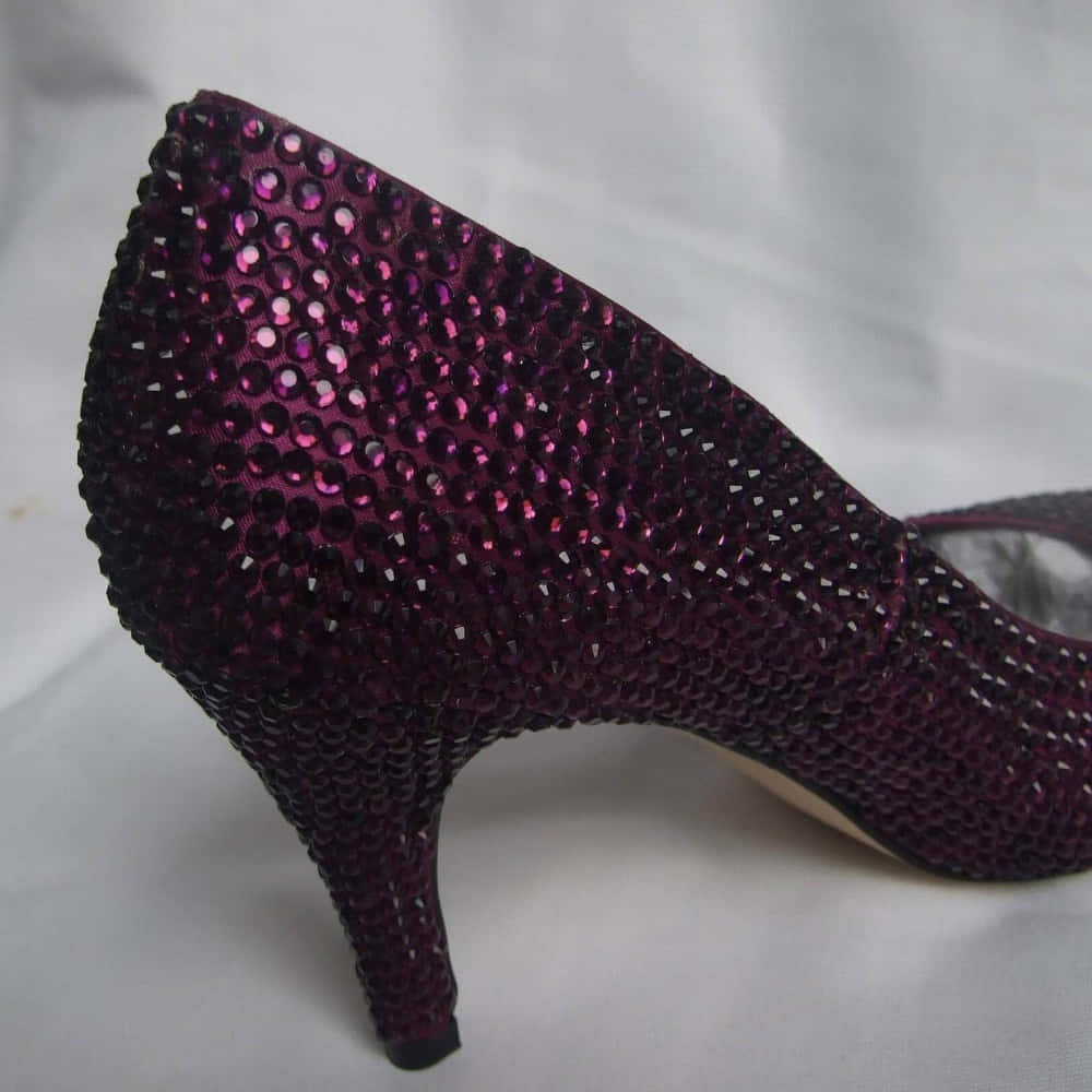 purple shoes, sparkling purple, high-heeled shoe, SD Desktop Wallpaper