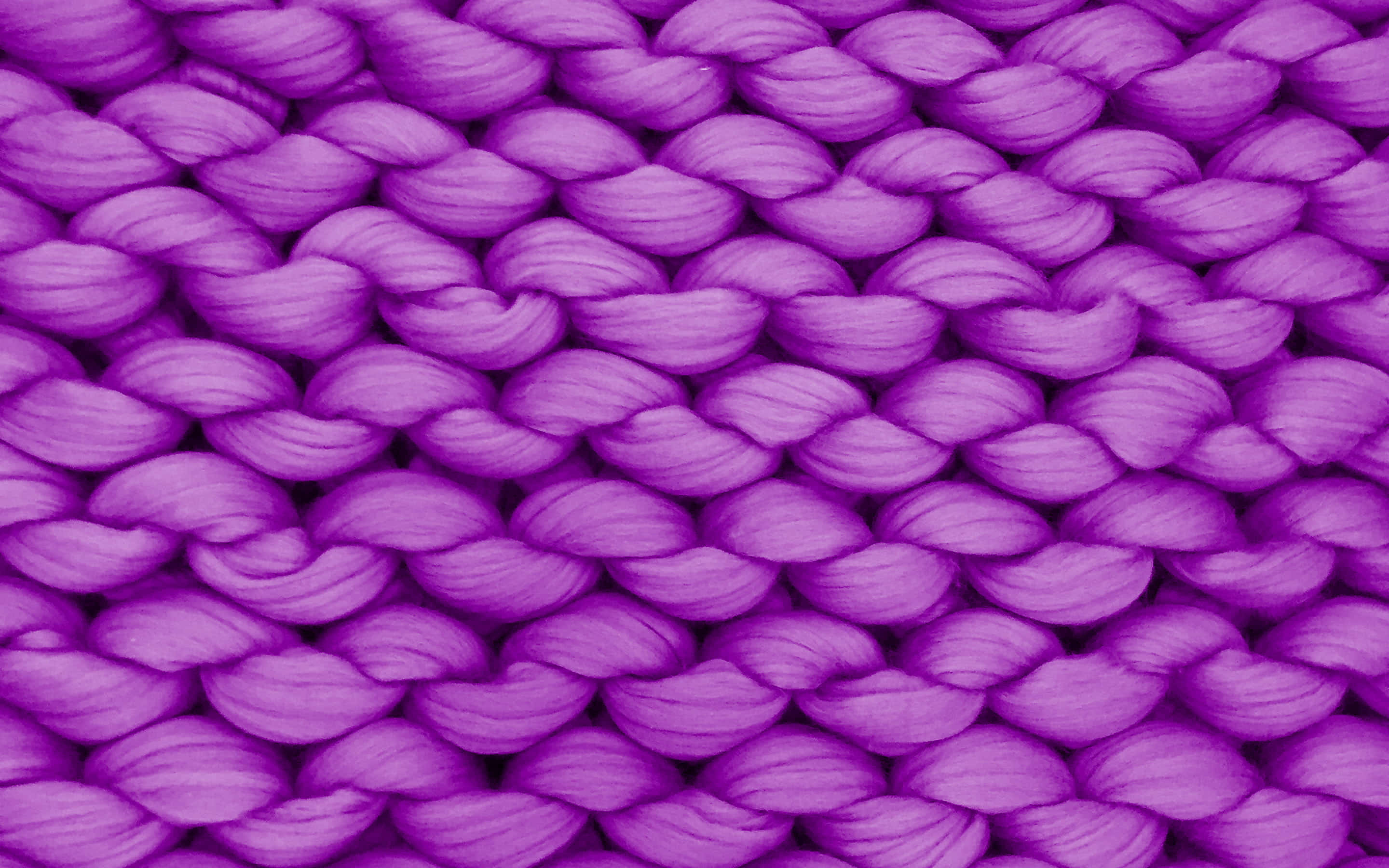 purple knitted fabric, textured braided loops, cozy tactile pattern, 2K Desktop Wallpaper