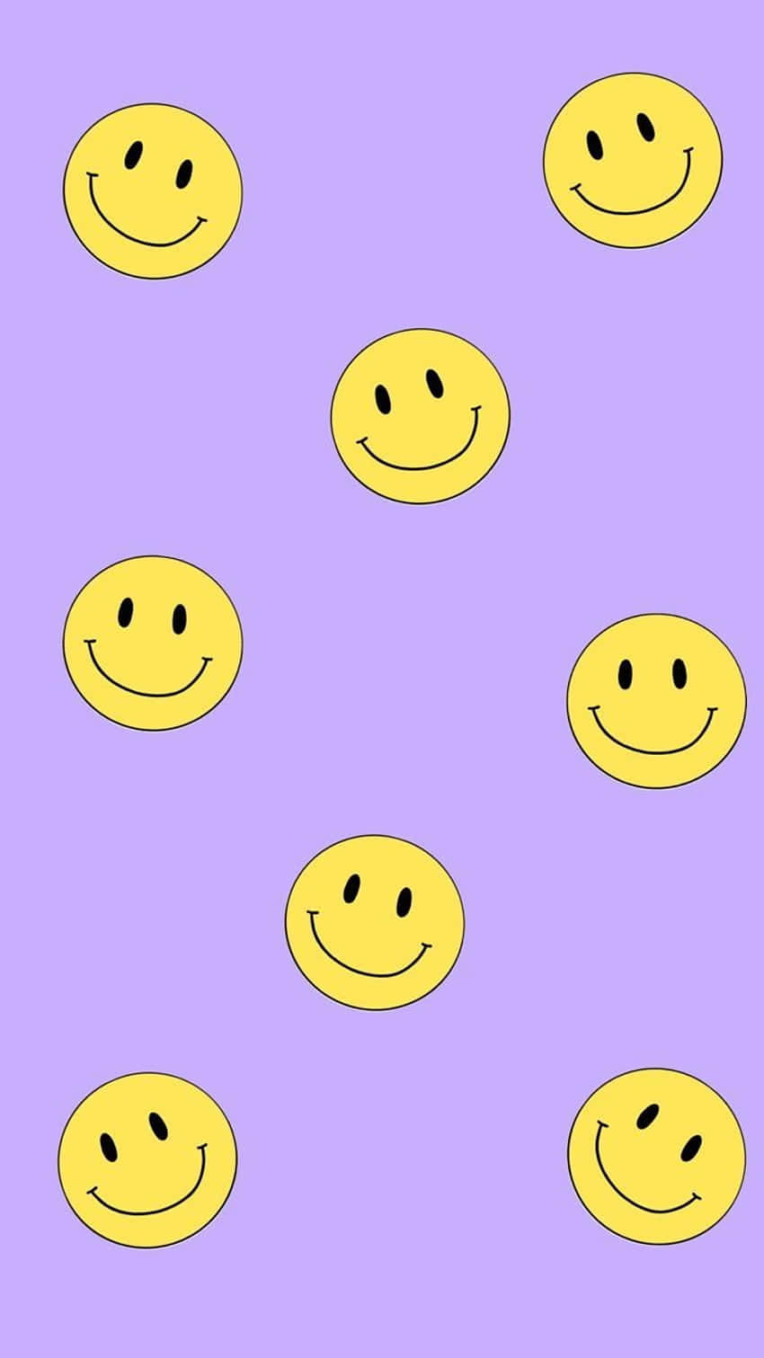 purple background, yellow smiley faces, soft lavender background, HD Phone Wallpaper