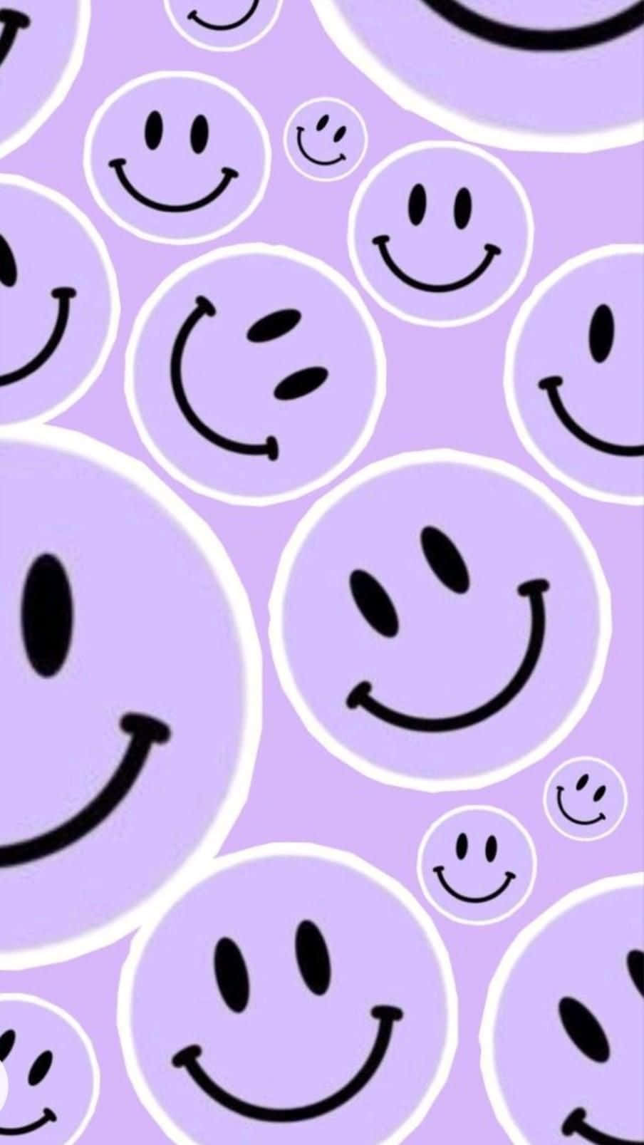 Purple Smiley Face, white circles, soft lavender background, HD Phone Wallpaper