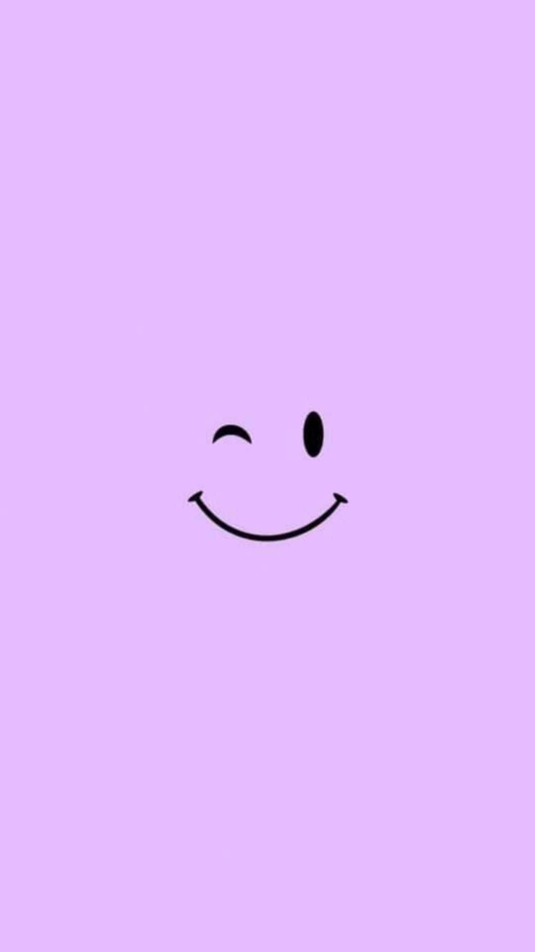 Purple Smiley Face, lavender background, black smiley face, Full HD Phone Wallpaper