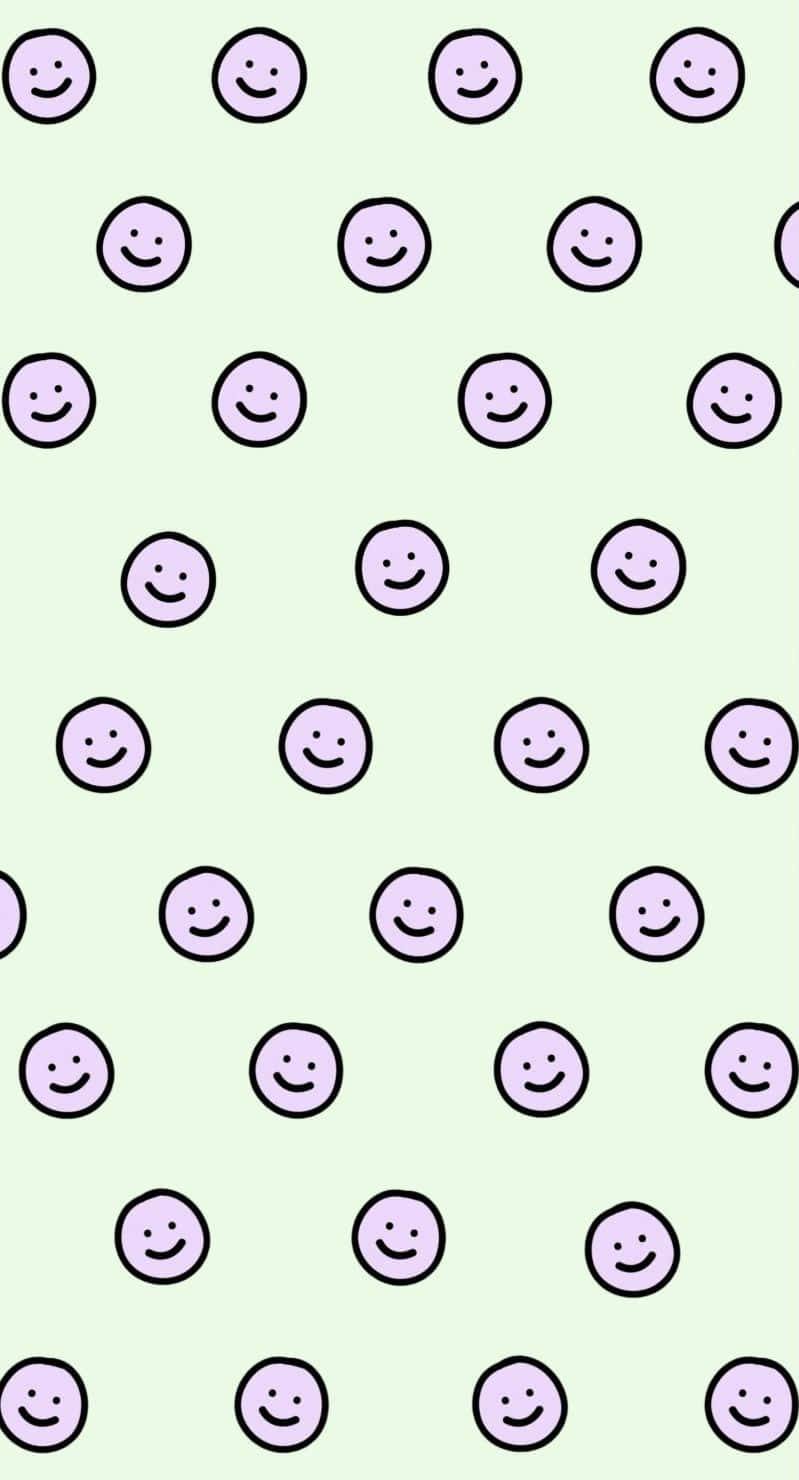 Purple Smiley Face, purple smiling faces, black outlines, HD Phone Wallpaper