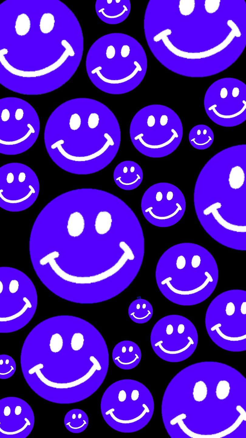Purple Smiley Faces Pattern, vibrant purple, various sizes, HD Phone Wallpaper