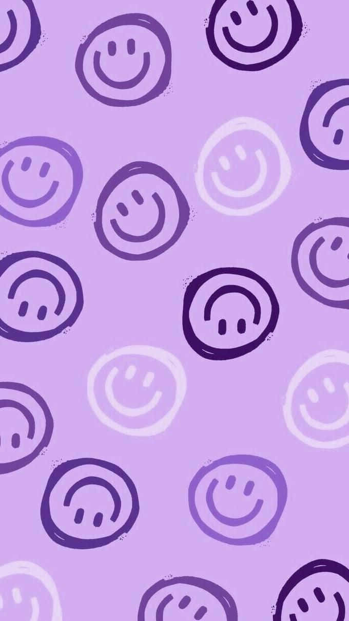 Purple Smiley Face, purple, white, SD Phone Wallpaper